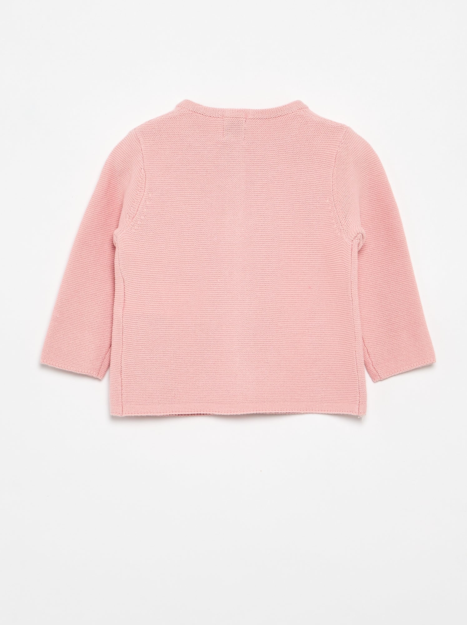 Gilet en maille fine jauge uni - Rose