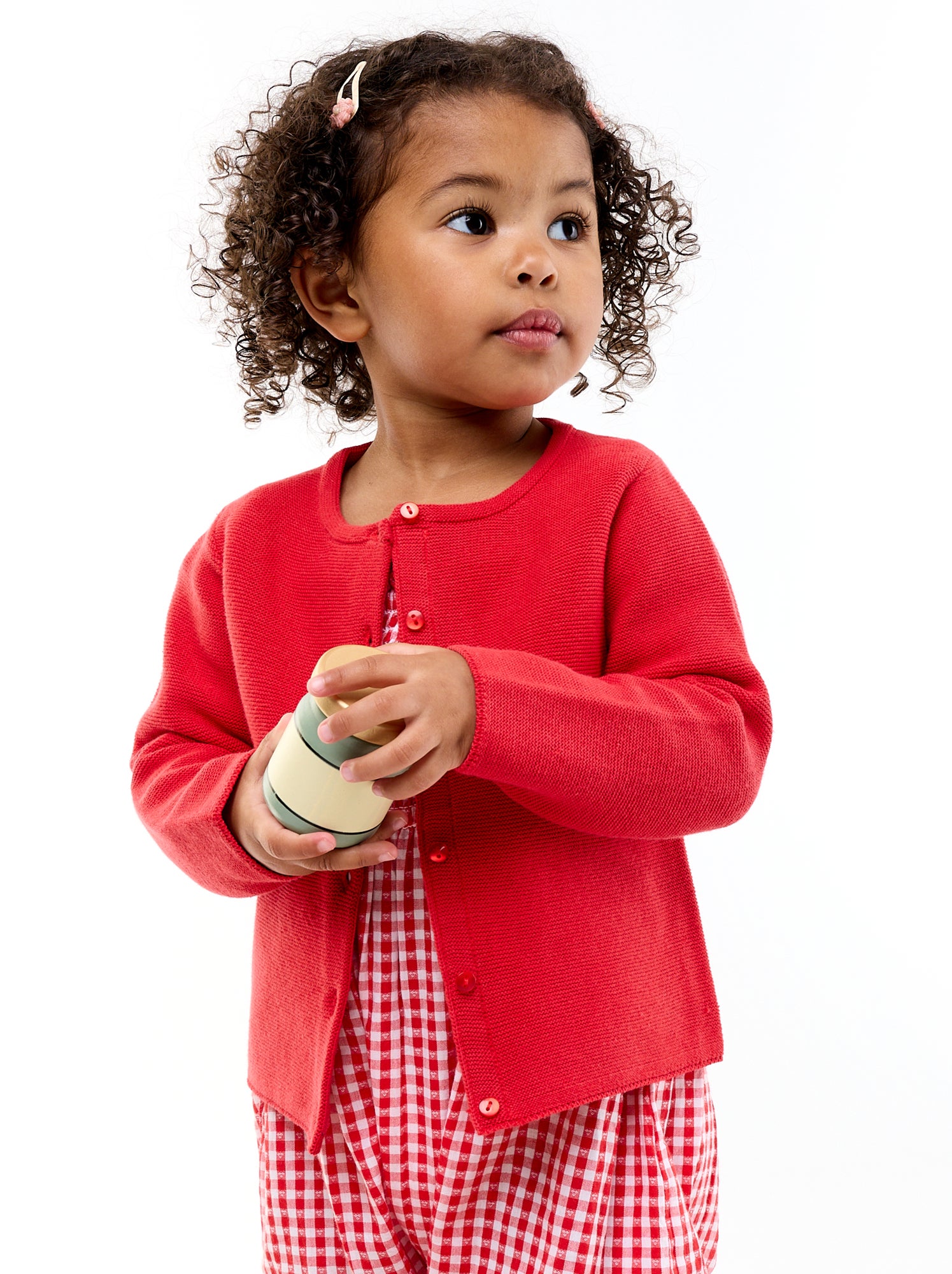 Gilet en maille fine jauge uni - Rouge