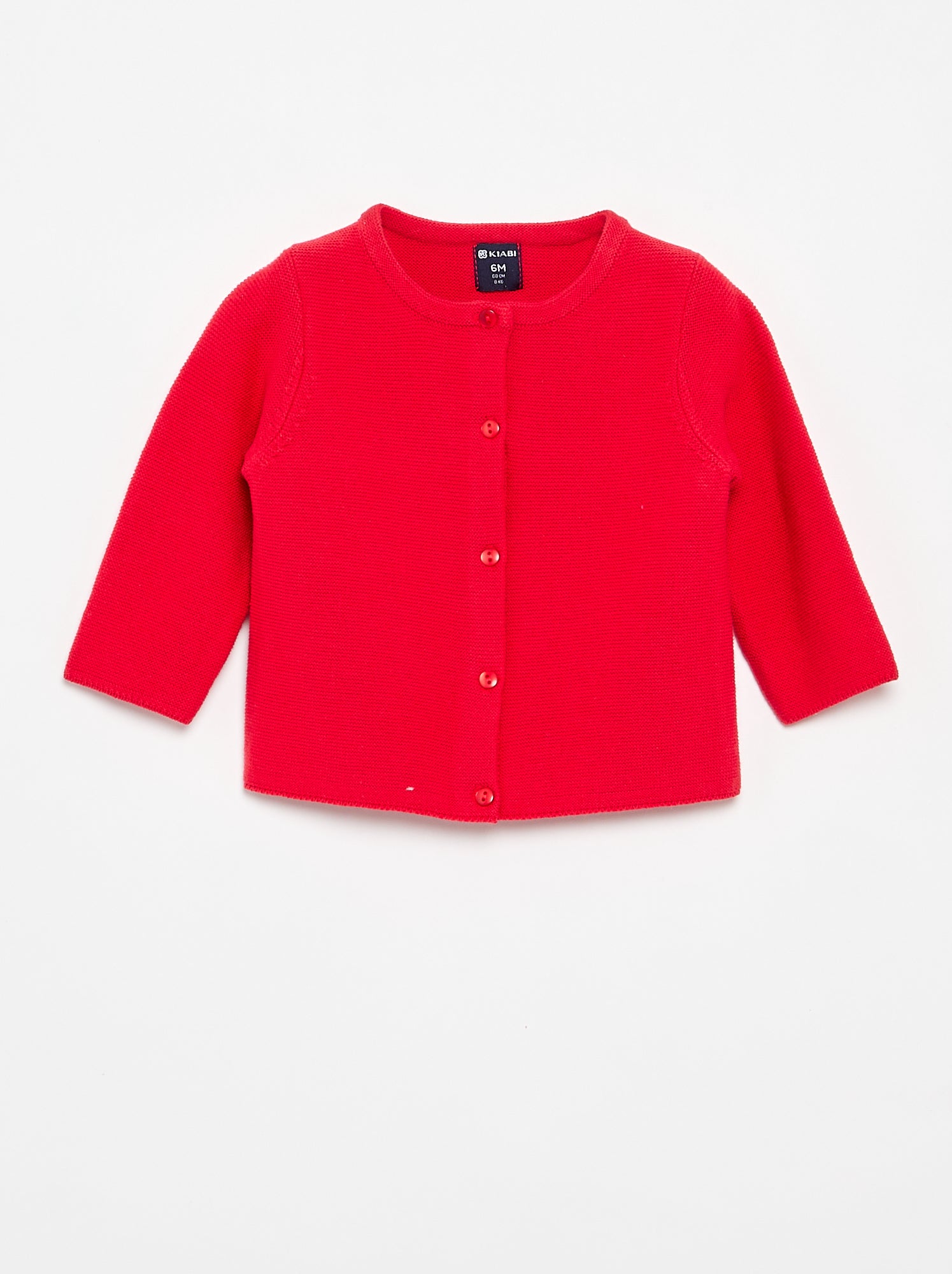 Gilet en maille fine jauge uni - Rouge