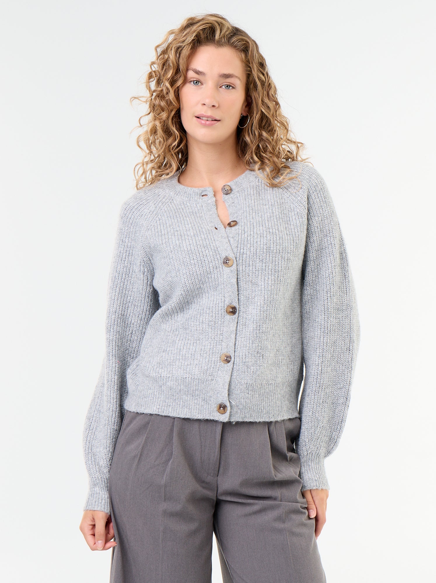 Gilet en maille grosse jauge - Gris (GFP45_4)