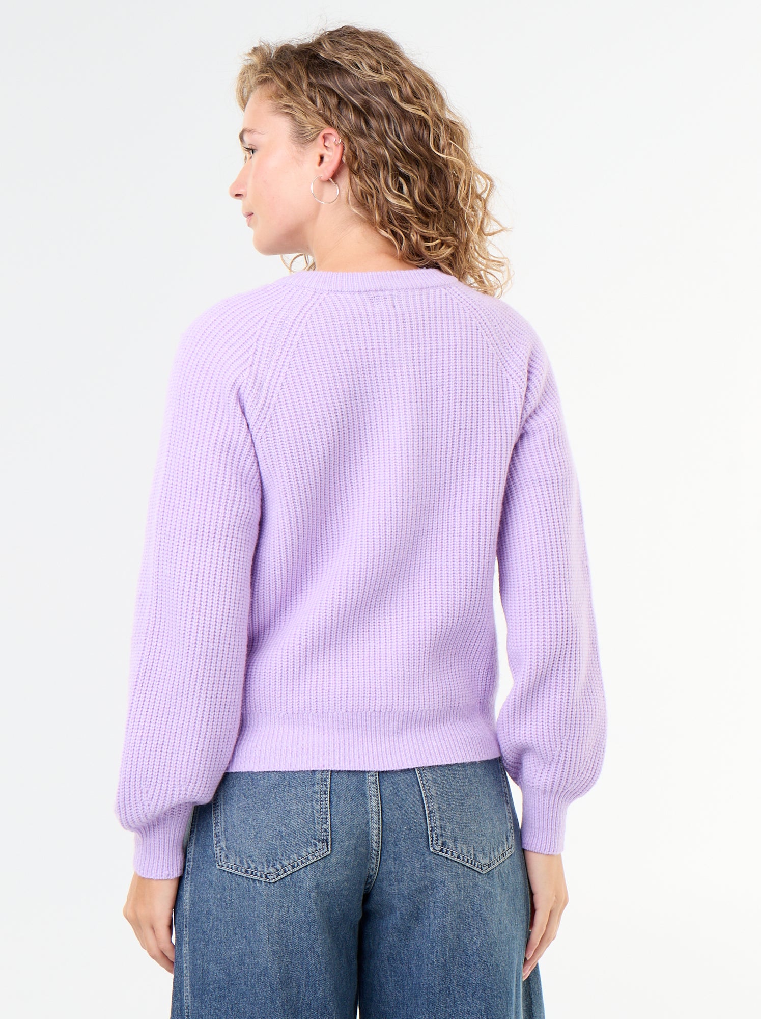 Gilet en maille grosse jauge - Violet