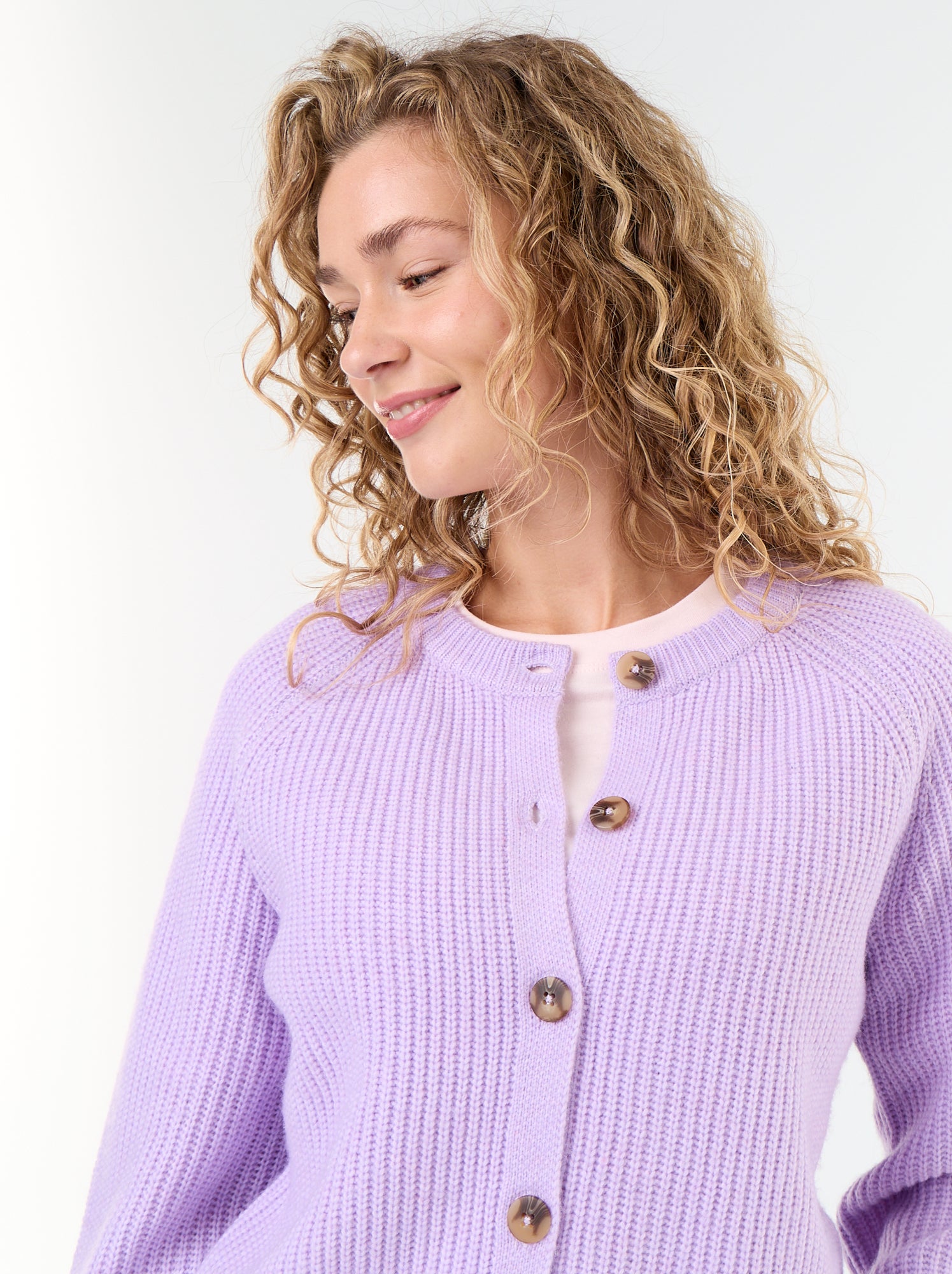 Gilet en maille grosse jauge - Violet