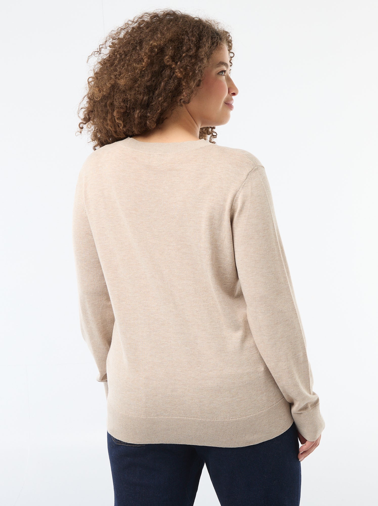 Gilet en maille uni - Beige
