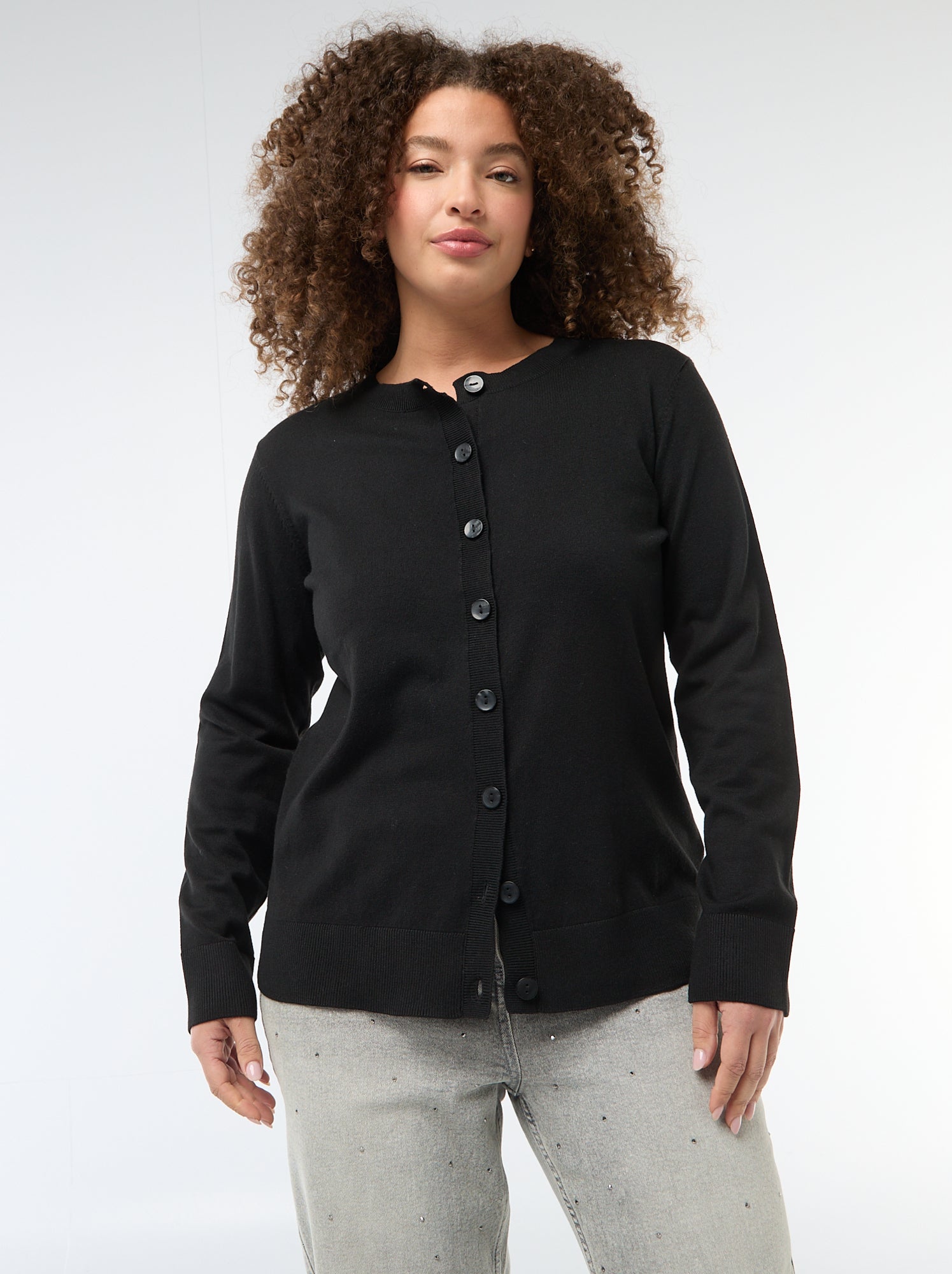 Gilet en maille uni - Noir