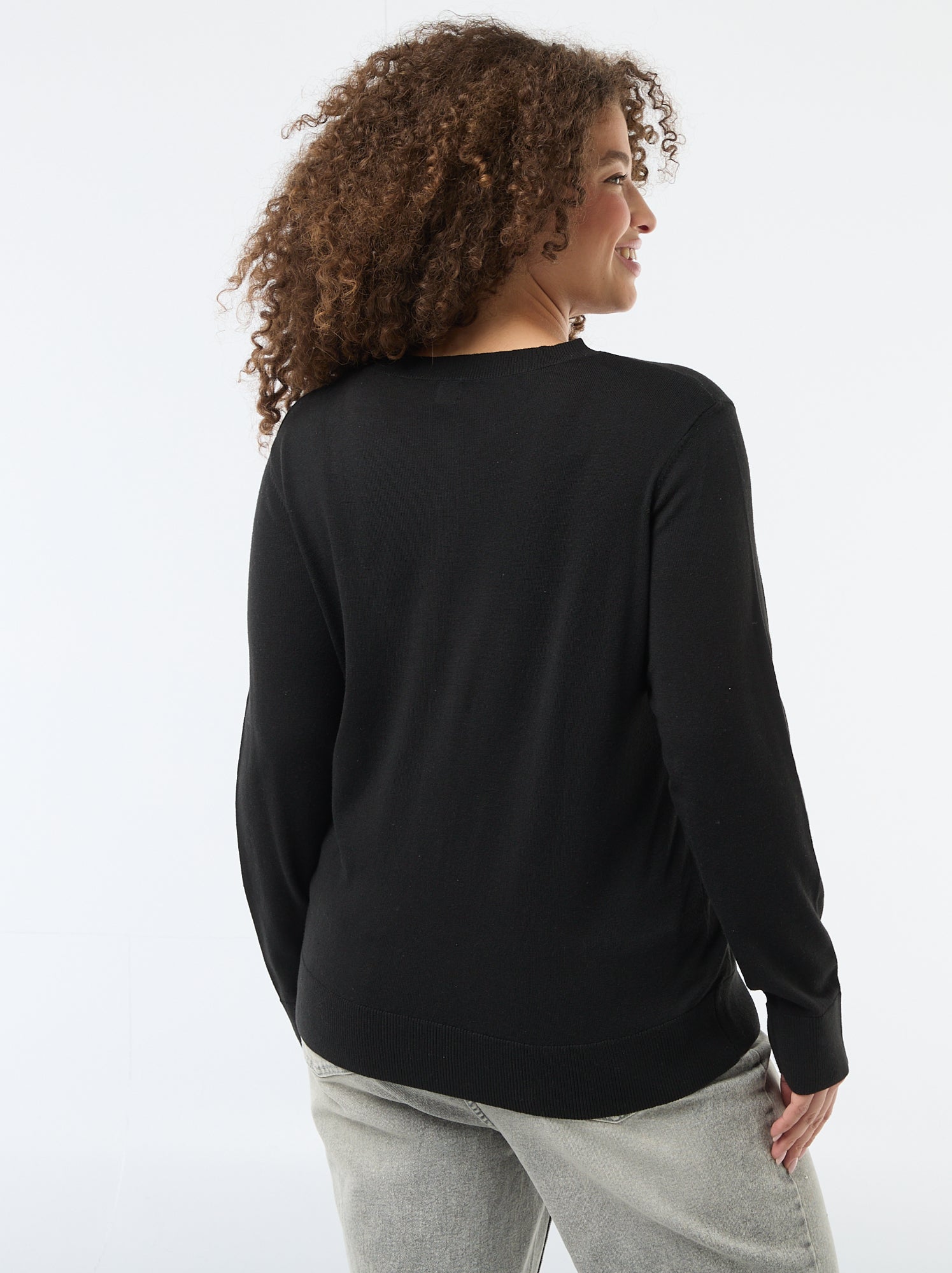 Gilet en maille uni - Noir