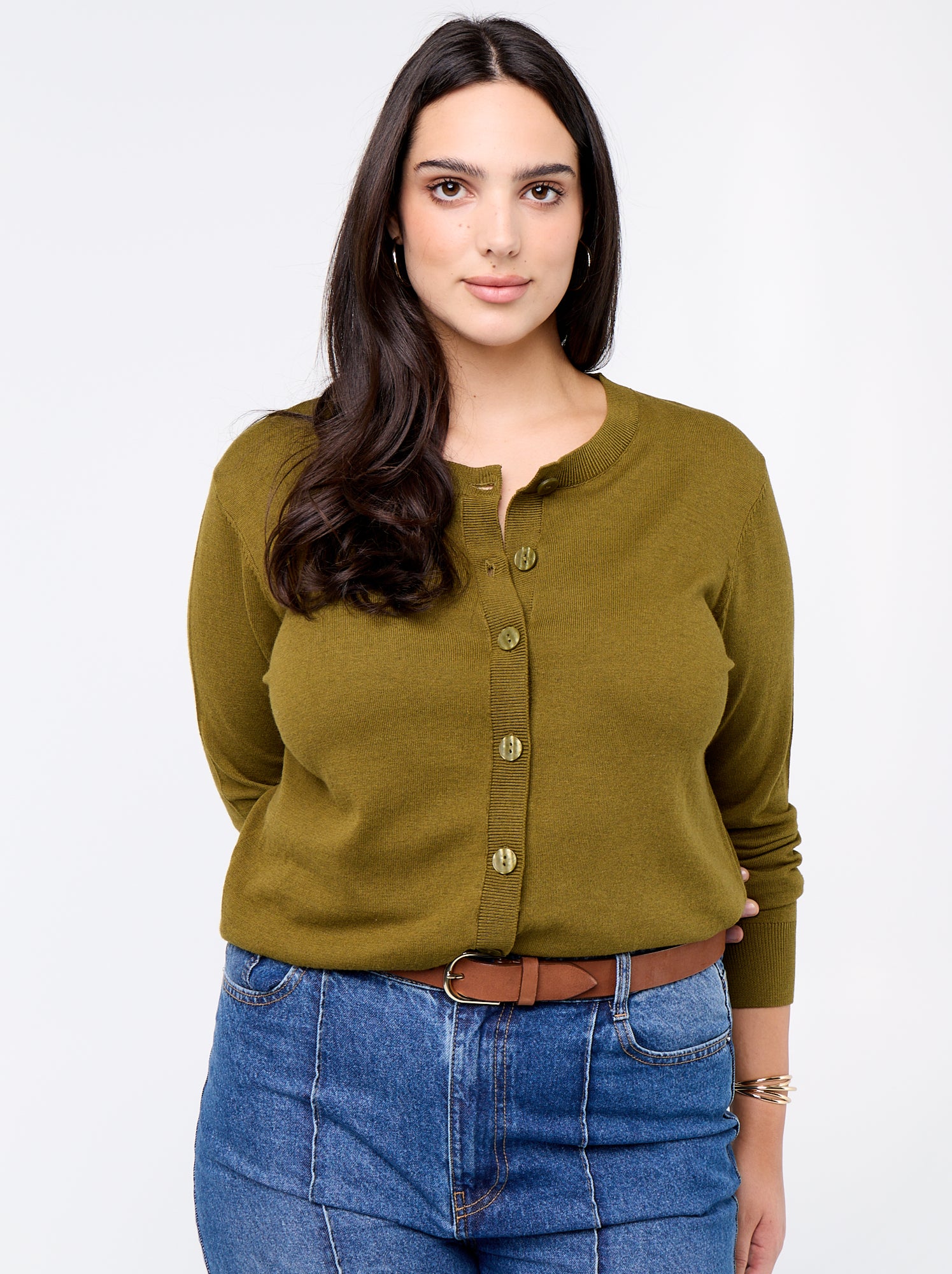 Gilet en maille uni - Vert