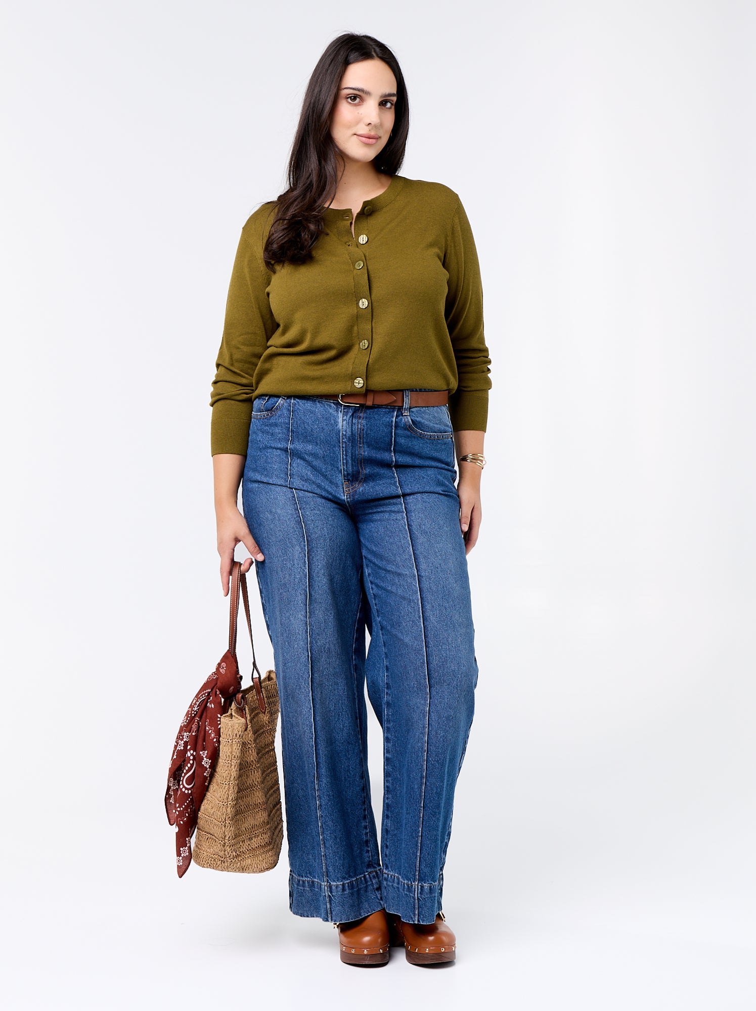 Gilet en maille uni - Vert