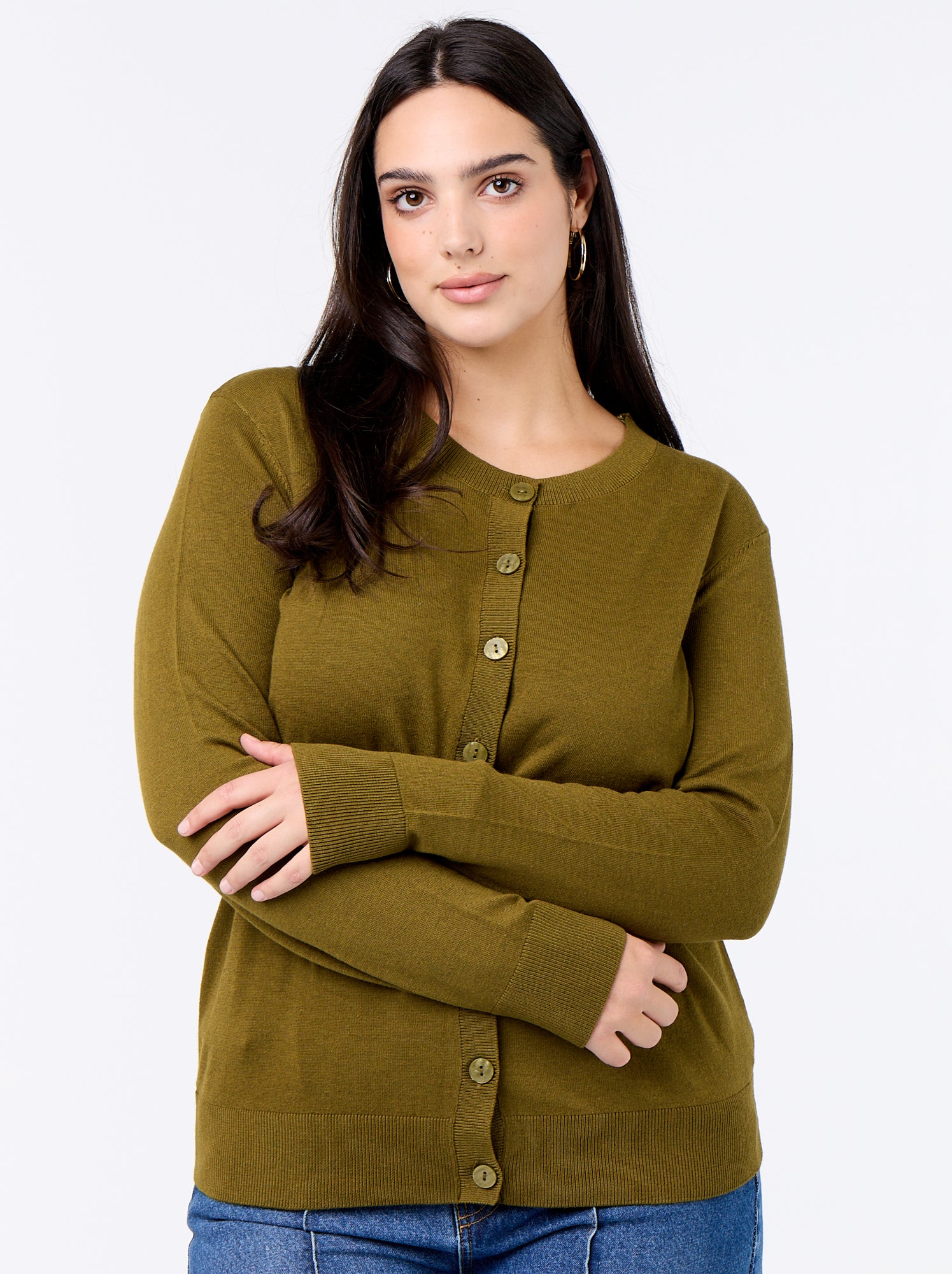 Gilet en maille uni - Vert