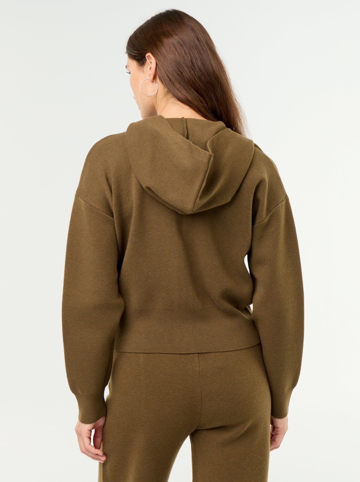 Gilet en matière ottoman à capuche - Vert