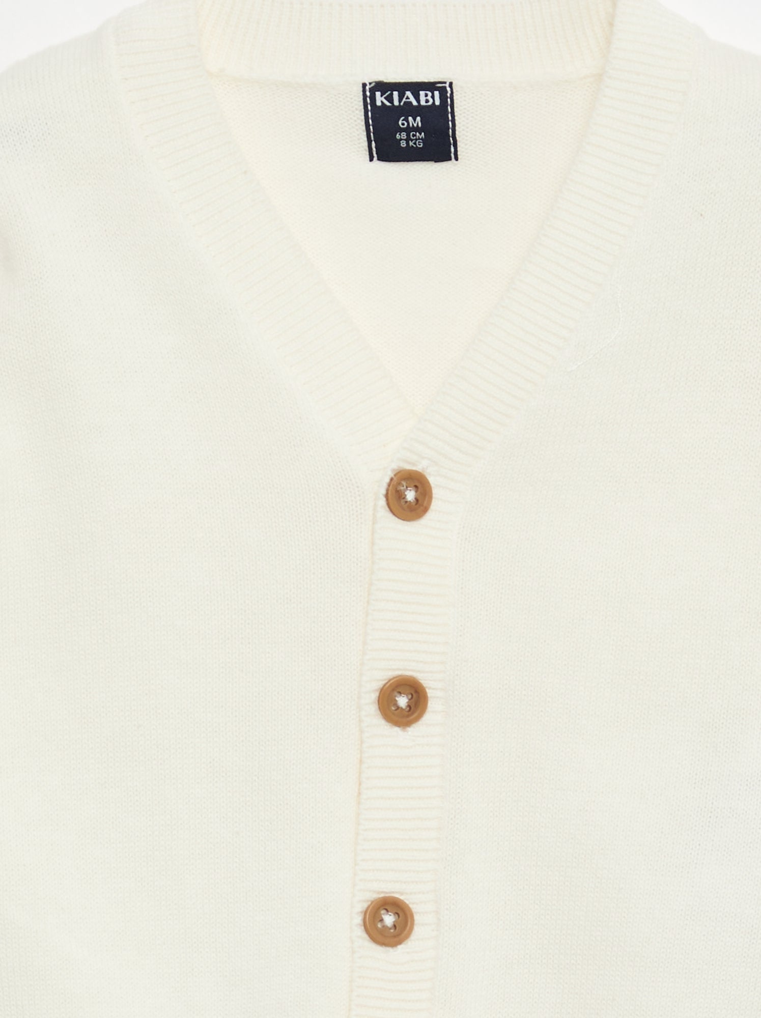 Gilet fine jauge col V - Blanc