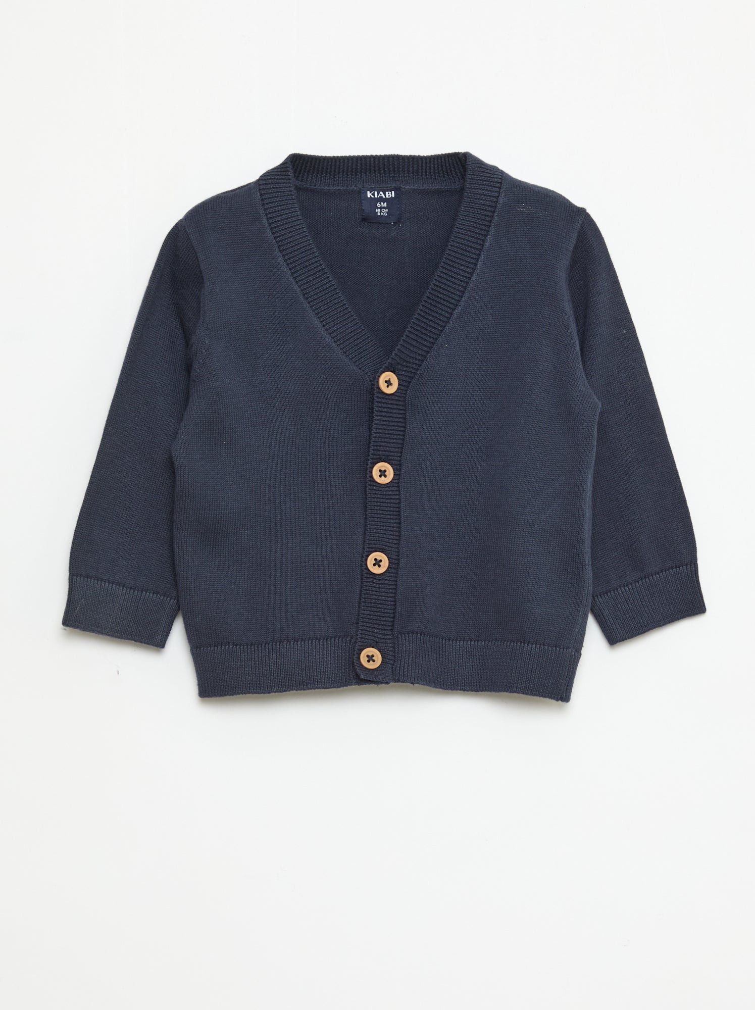 Gilet fine jauge col V - Bleu (EVZ36_3)