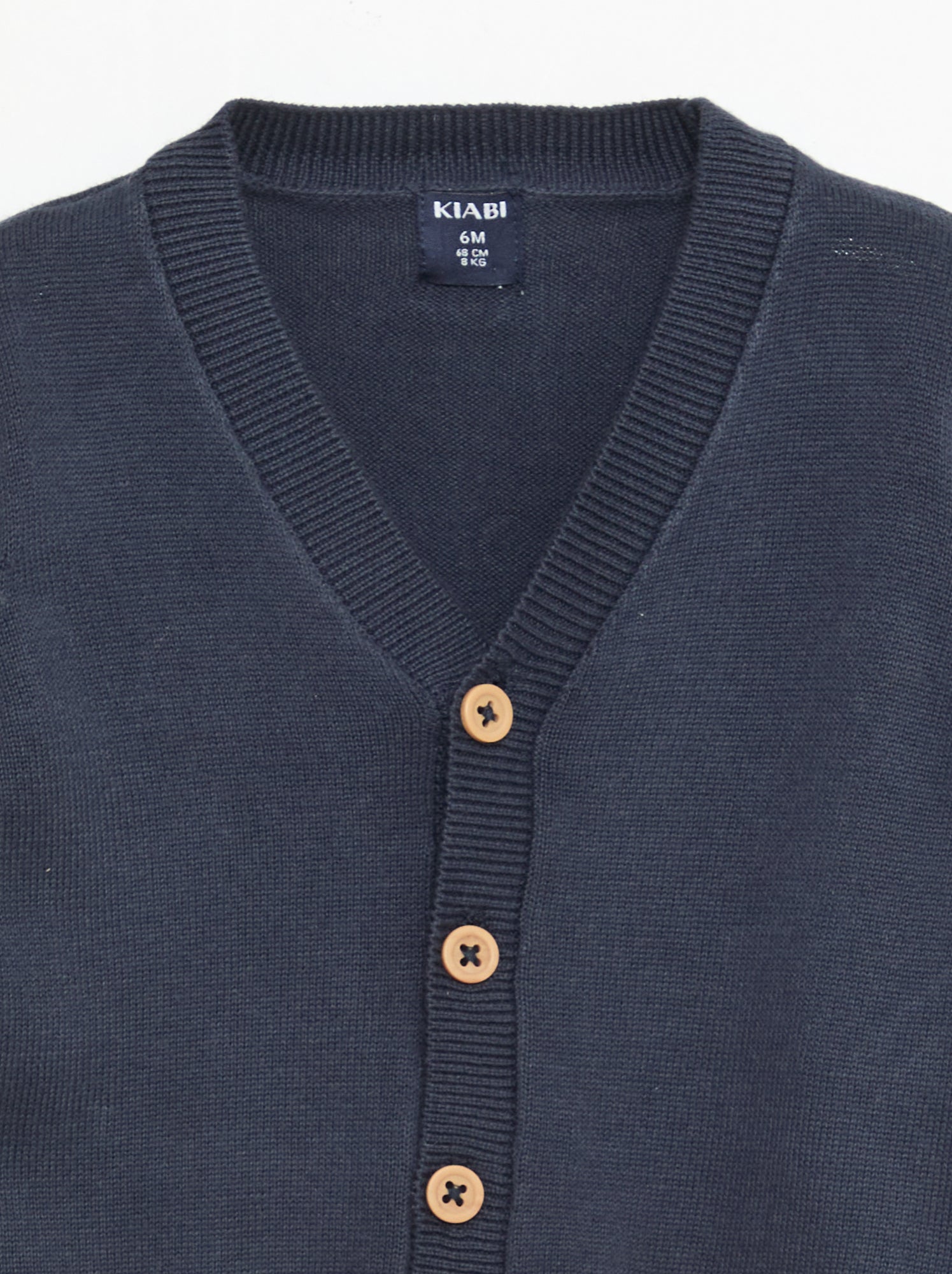 Gilet fine jauge col V - Bleu (EVZ36_3)