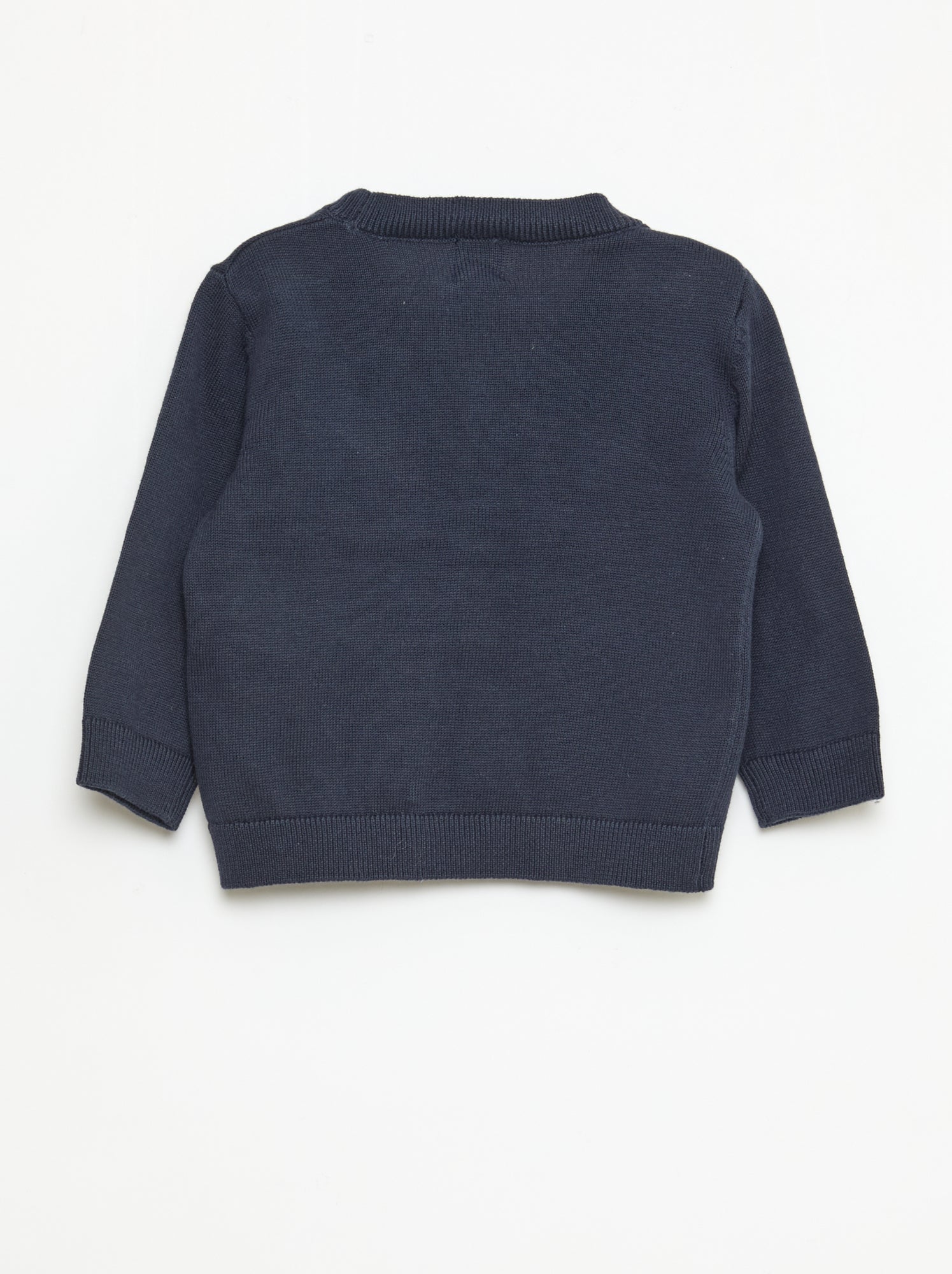 Gilet fine jauge col V - Bleu (EVZ36_3)