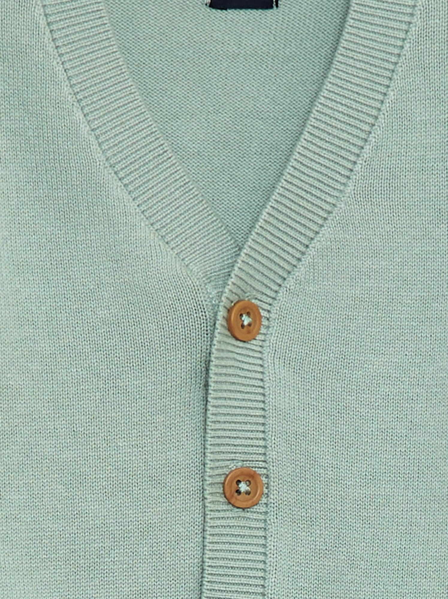 Gilet fine jauge col V - Bleu (EVZ36_4)