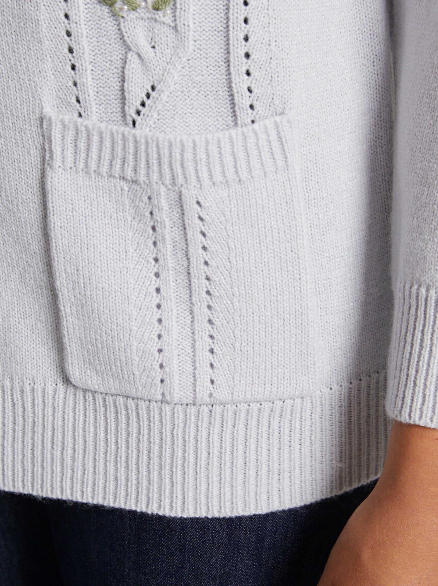 Gilet long boutonné brodé perlé col v - afibel - Argenté