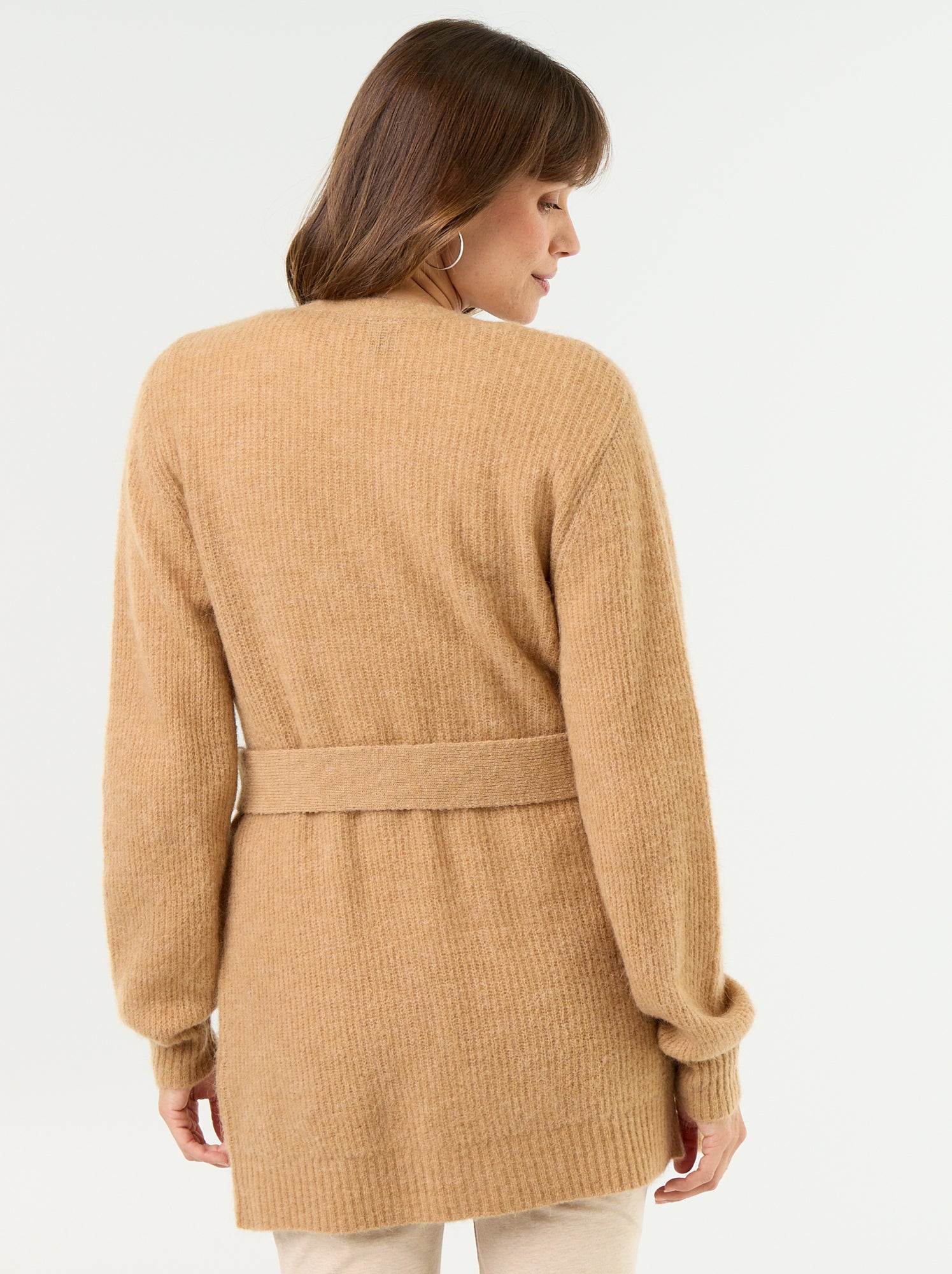 Gilet long de maternité en mohair mélangé - Beige