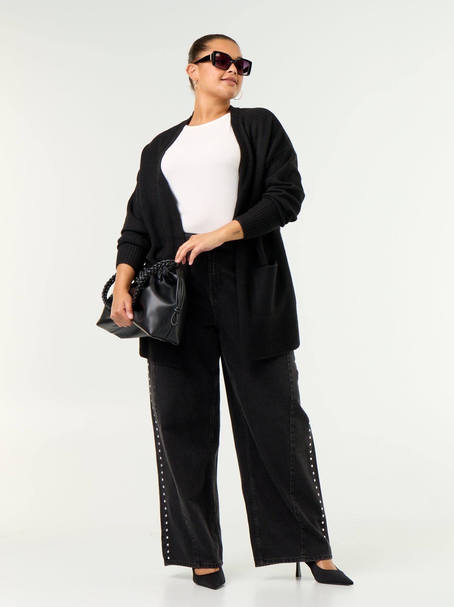 Gilet long ouvert - Noir