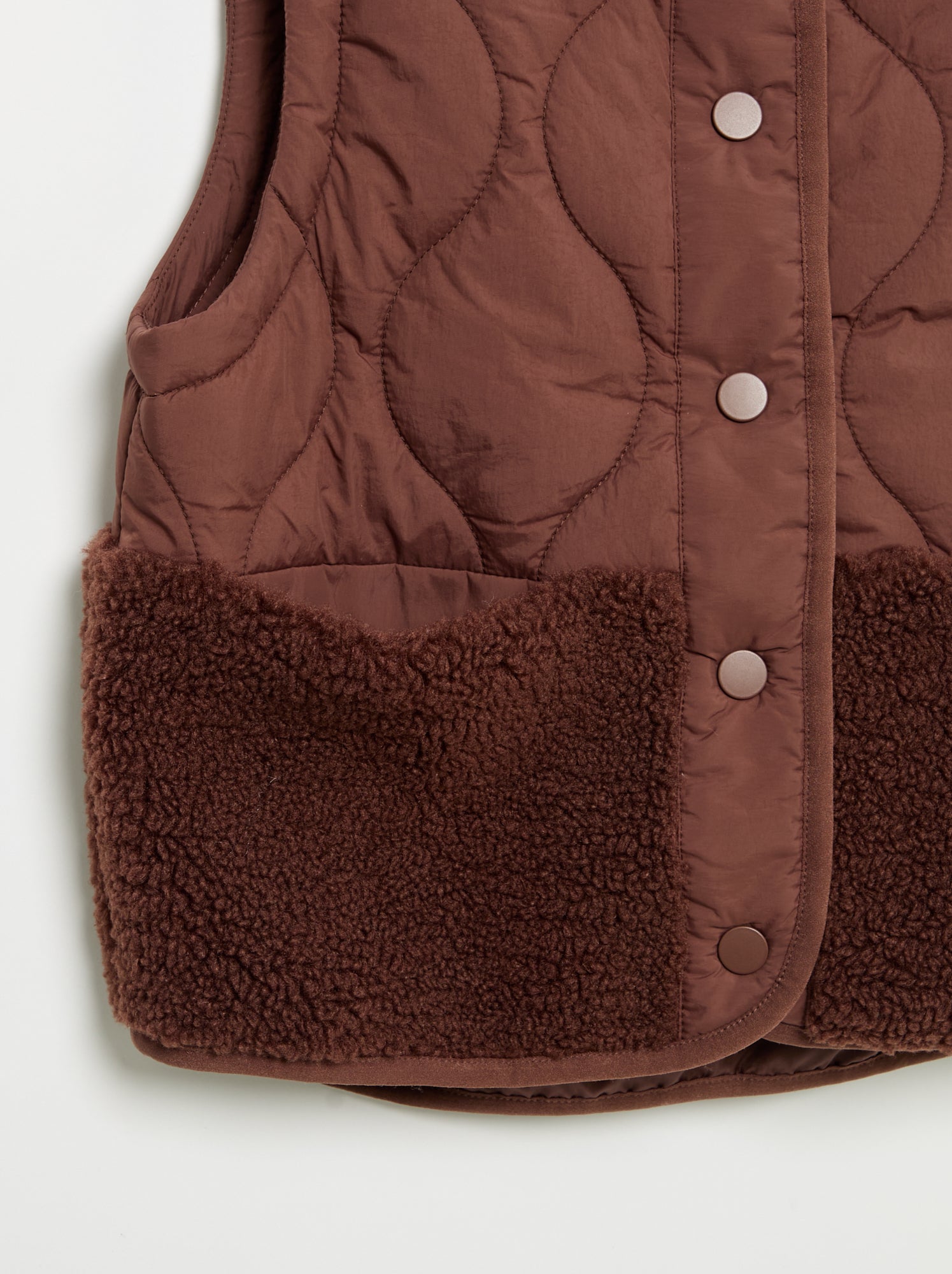 Gilet matelassé sans manches - Marron