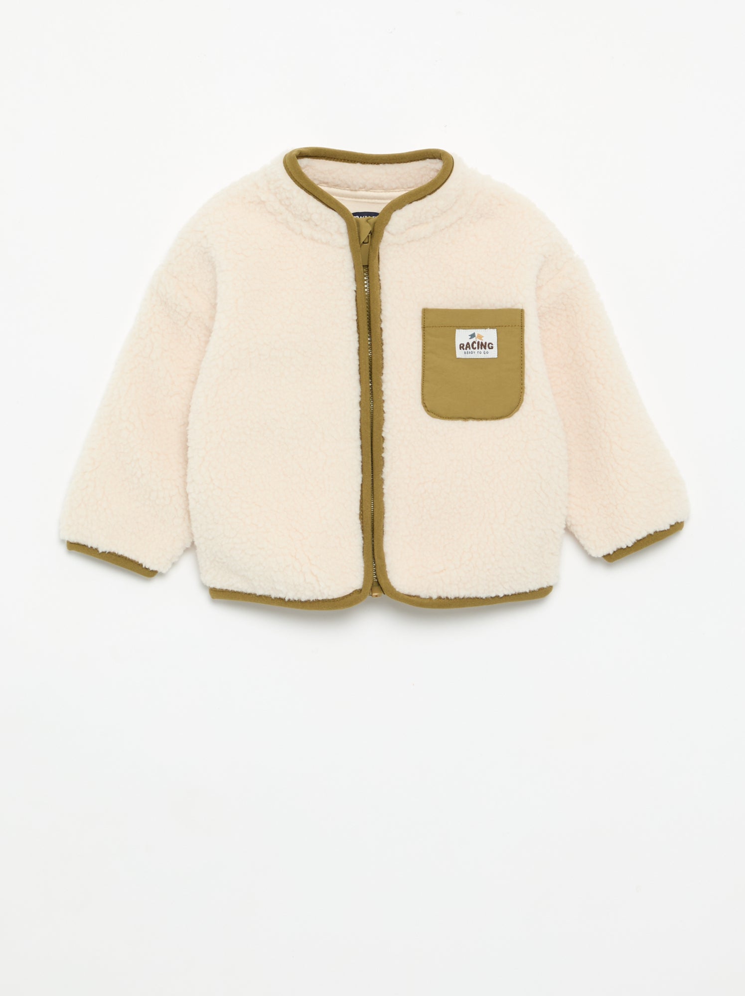 Gilet moutonné à manches longues - Beige