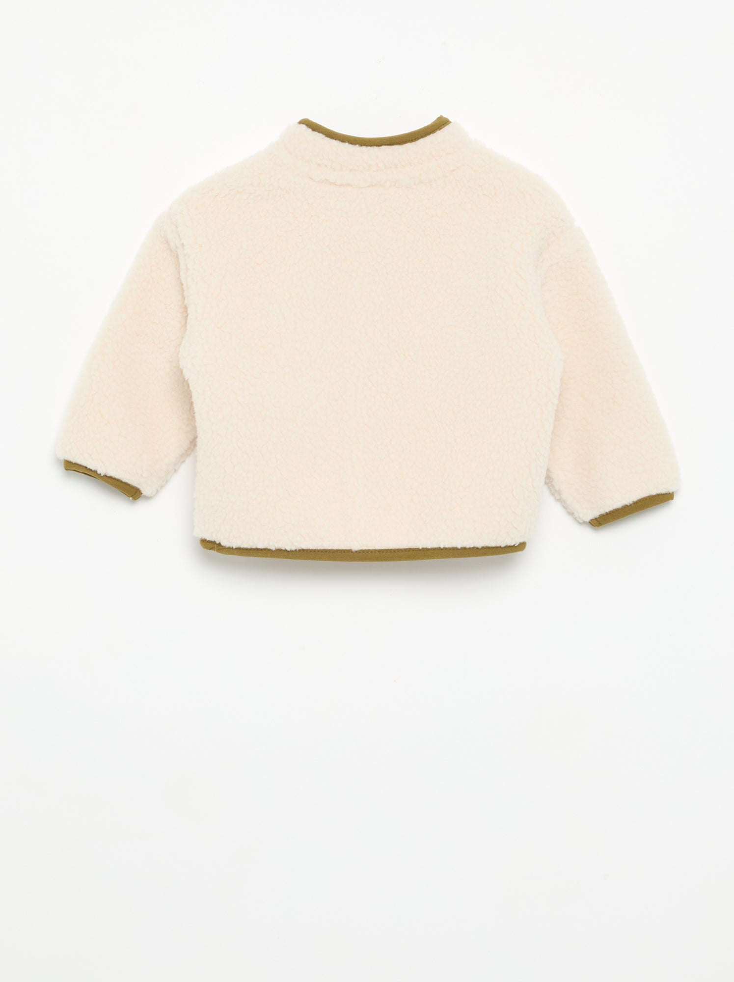 Gilet moutonné à manches longues - Beige