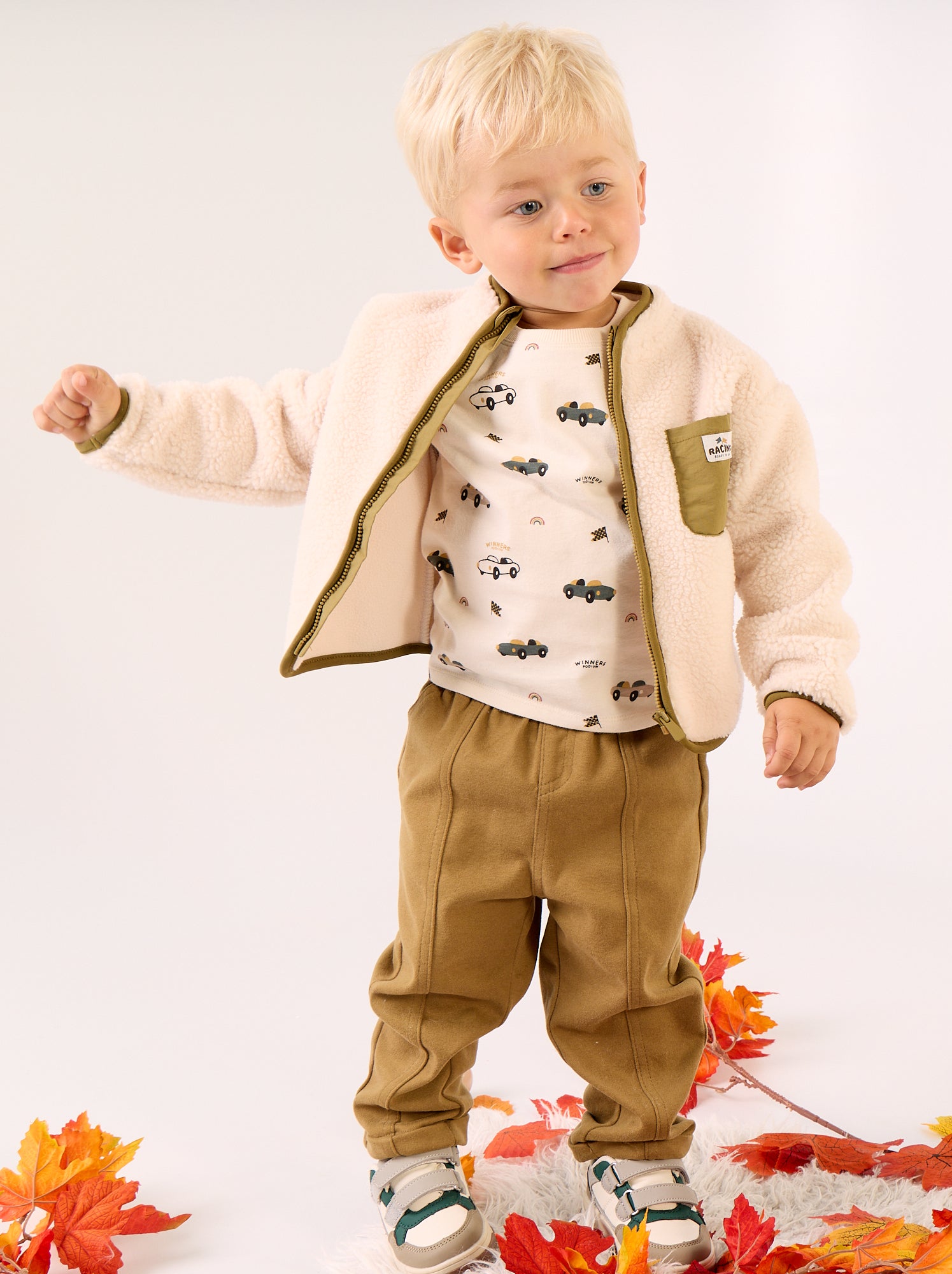 Gilet moutonné à manches longues - Beige