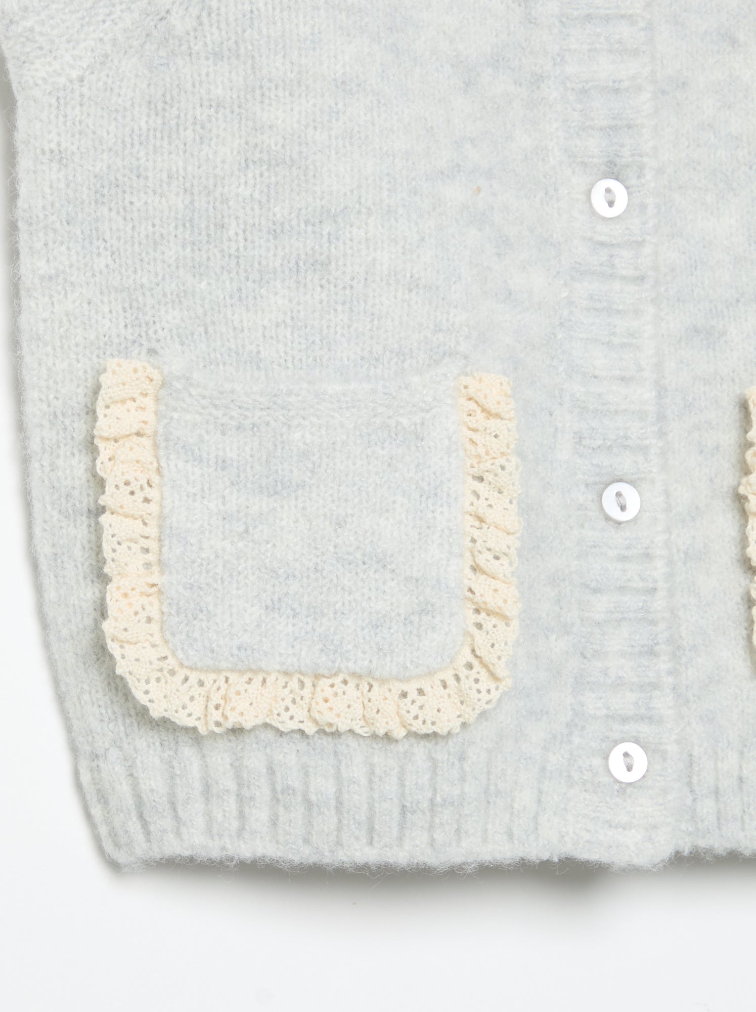 Gilet sans manches avec poches brodées - Gris