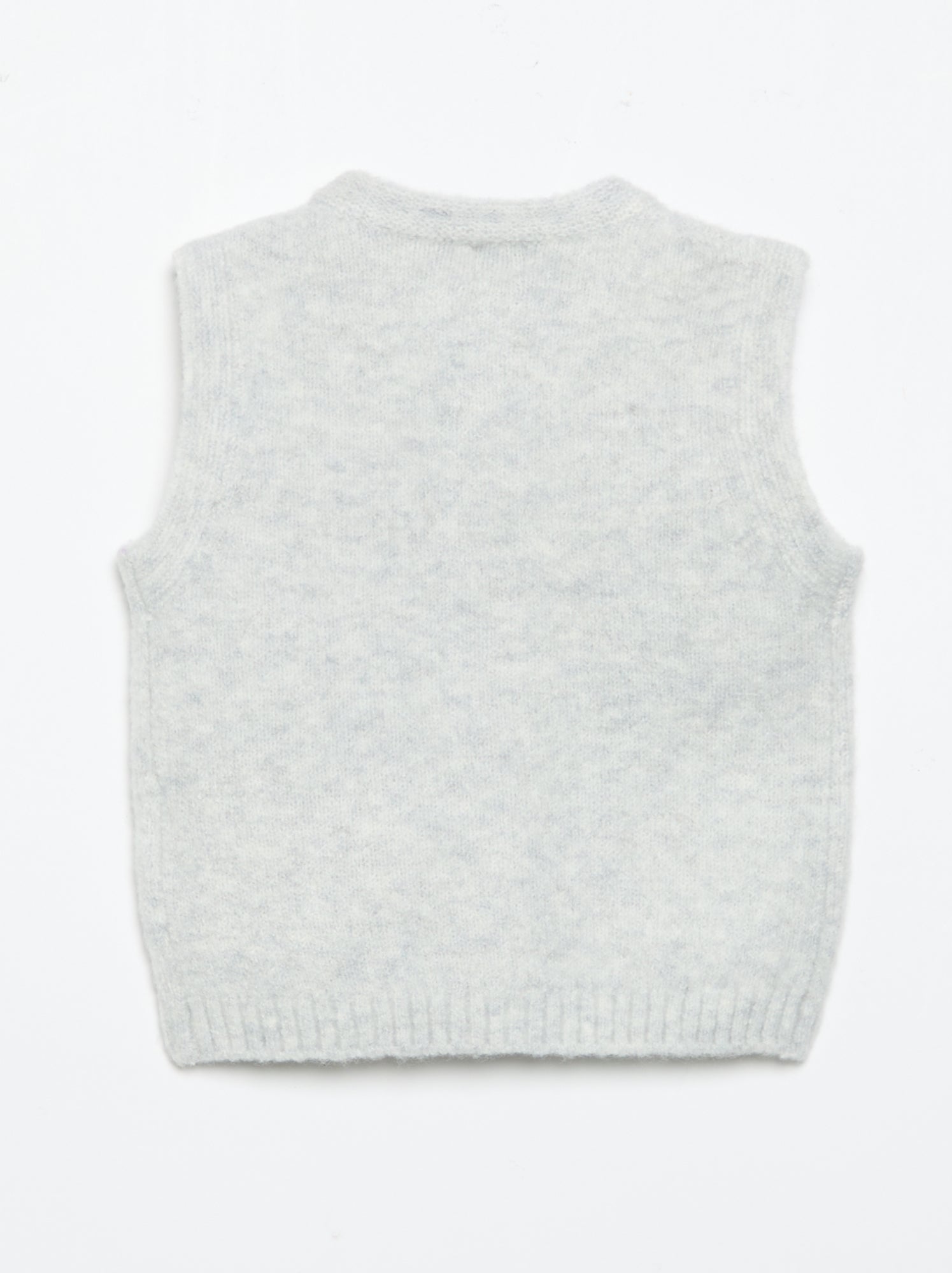 Gilet sans manches avec poches brodées - Gris