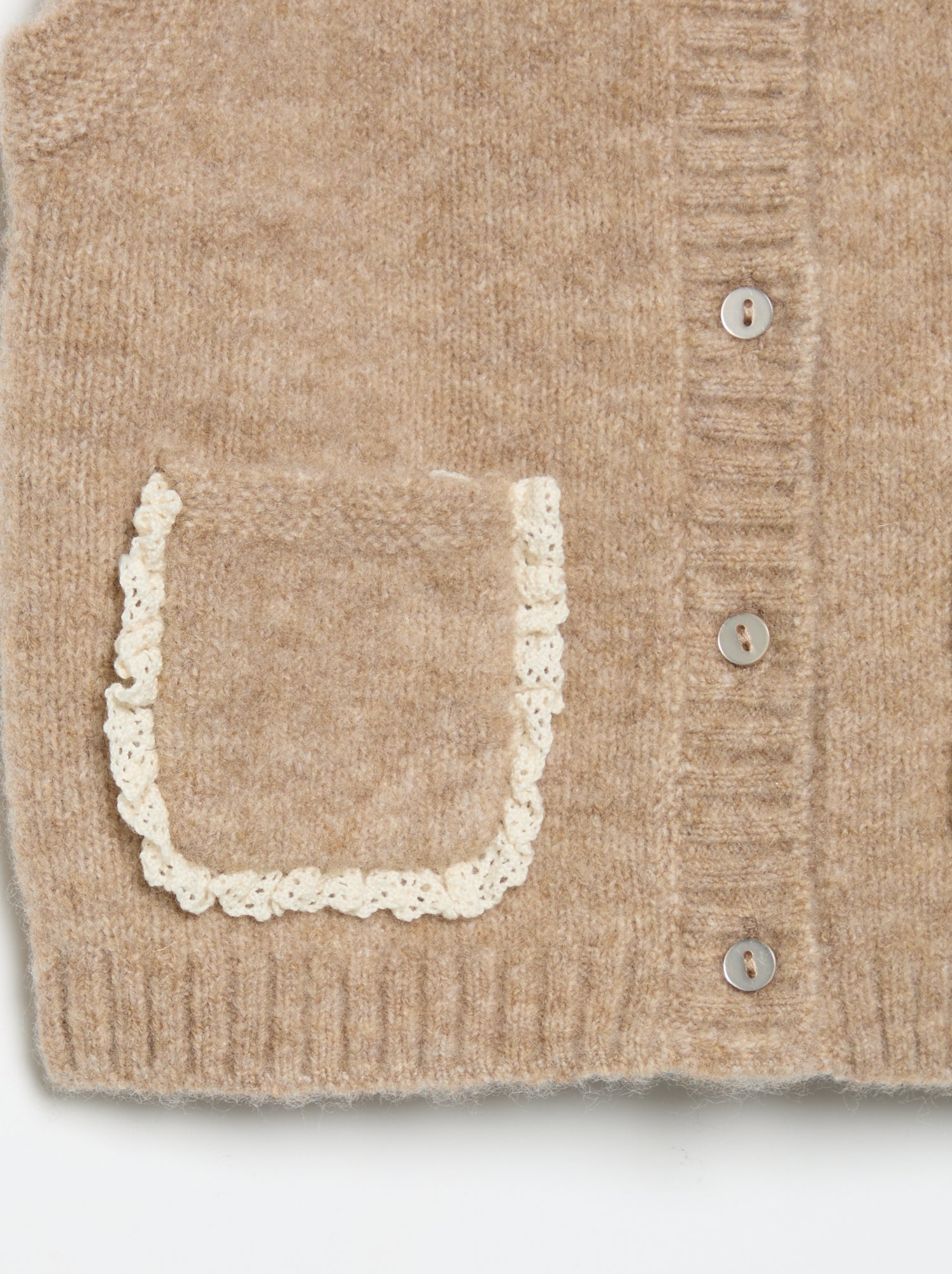 Gilet sans manches avec poches brodées - Marron
