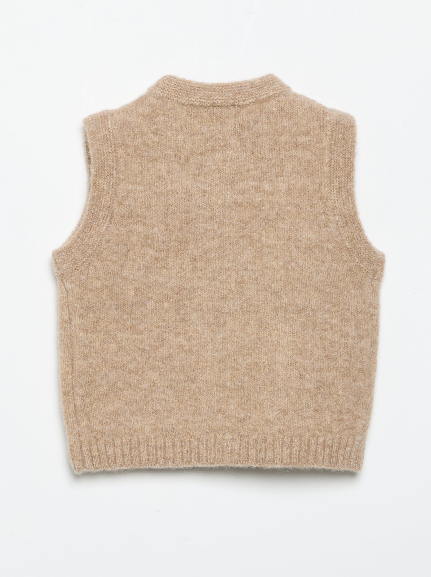 Gilet sans manches avec poches brodées - Marron