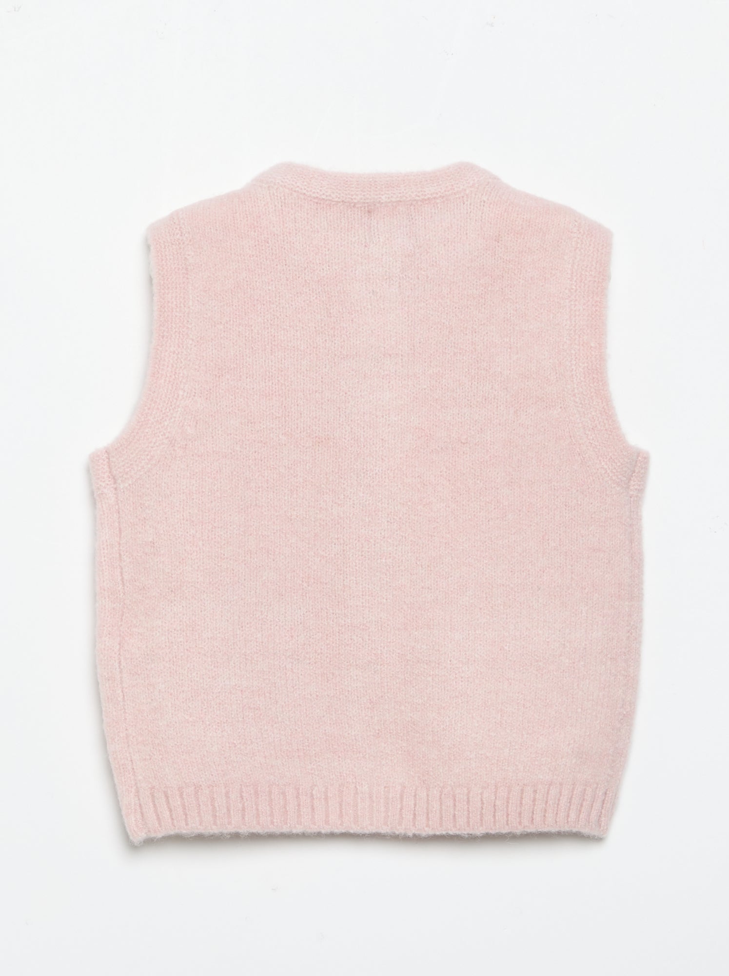 Gilet sans manches avec poches brodées - Rose