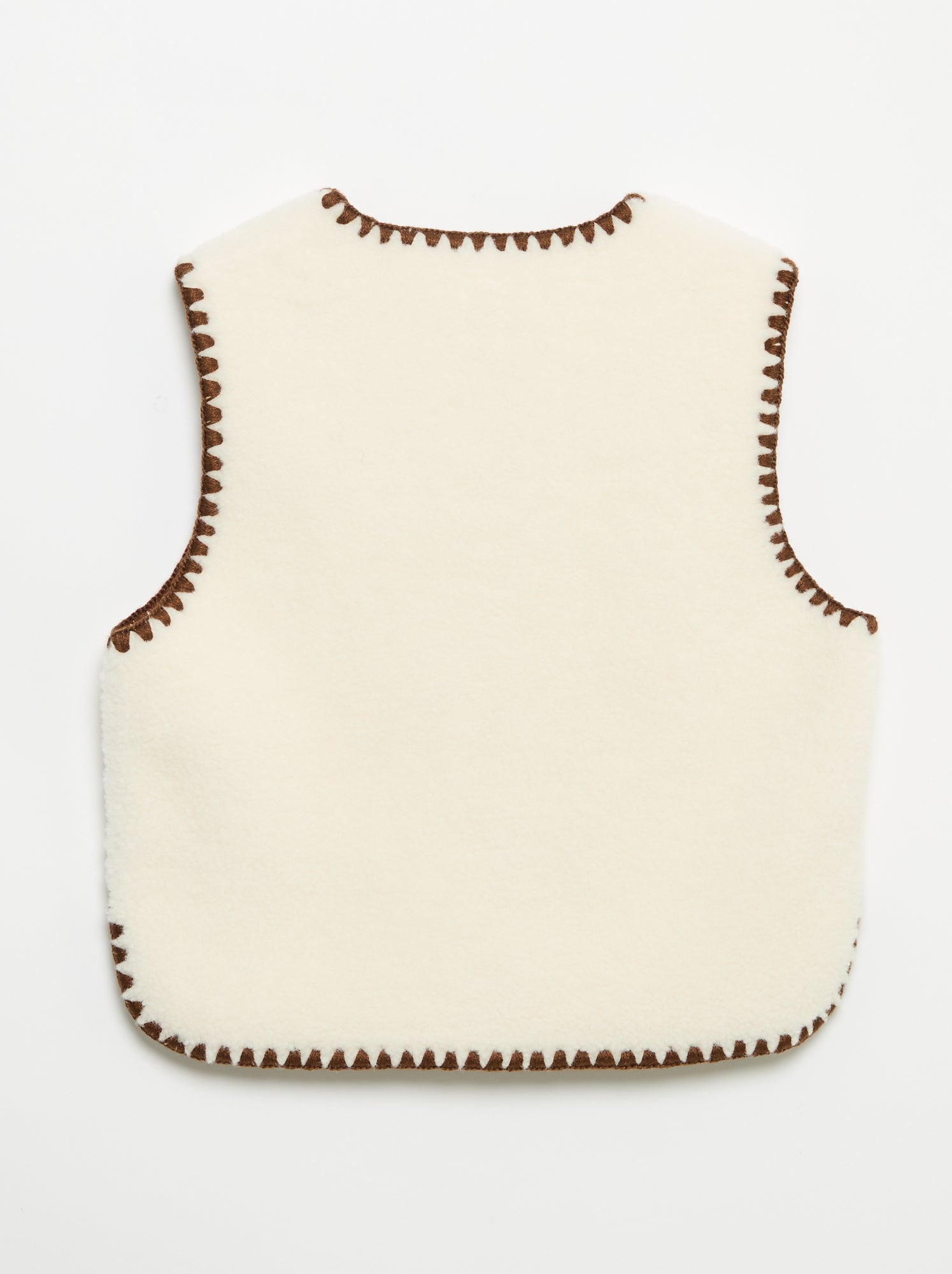 Gilet sans manches effet moutonné - Beige