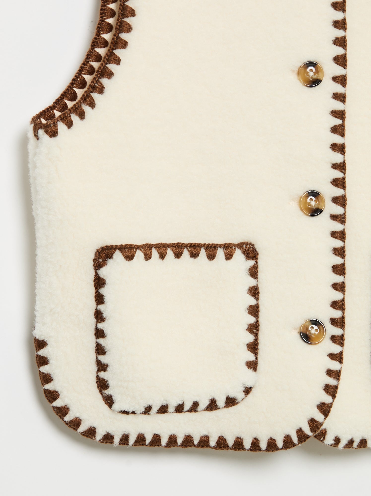 Gilet sans manches effet moutonné - Beige