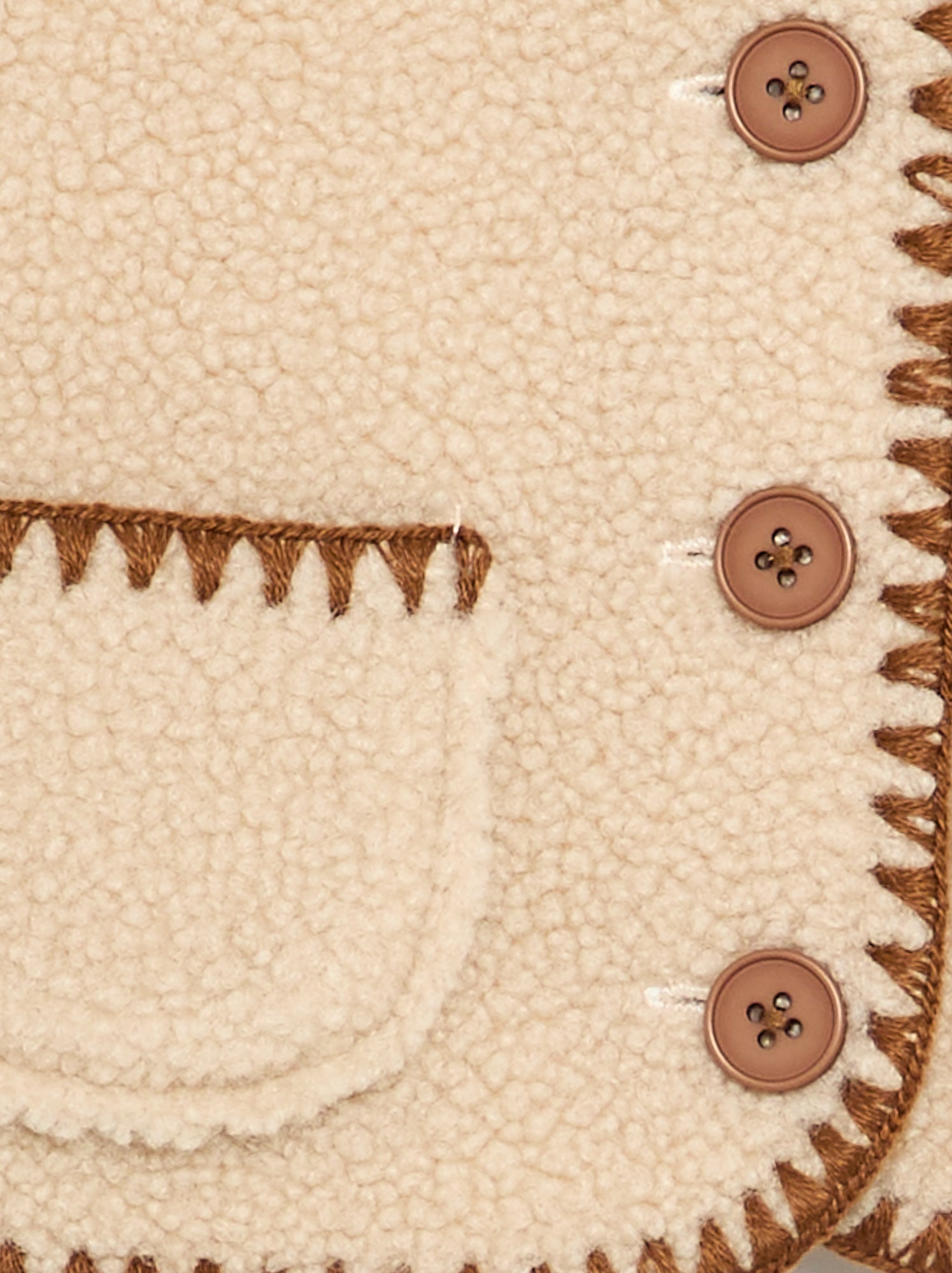 Gilet sans manches effet moutonné - Beige