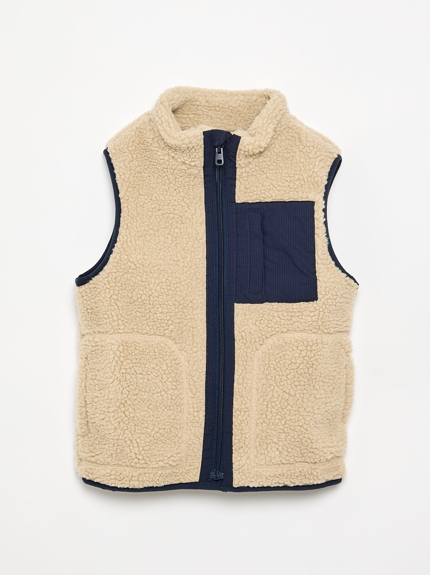 Gilet sans manches effet moutonné - Blanc