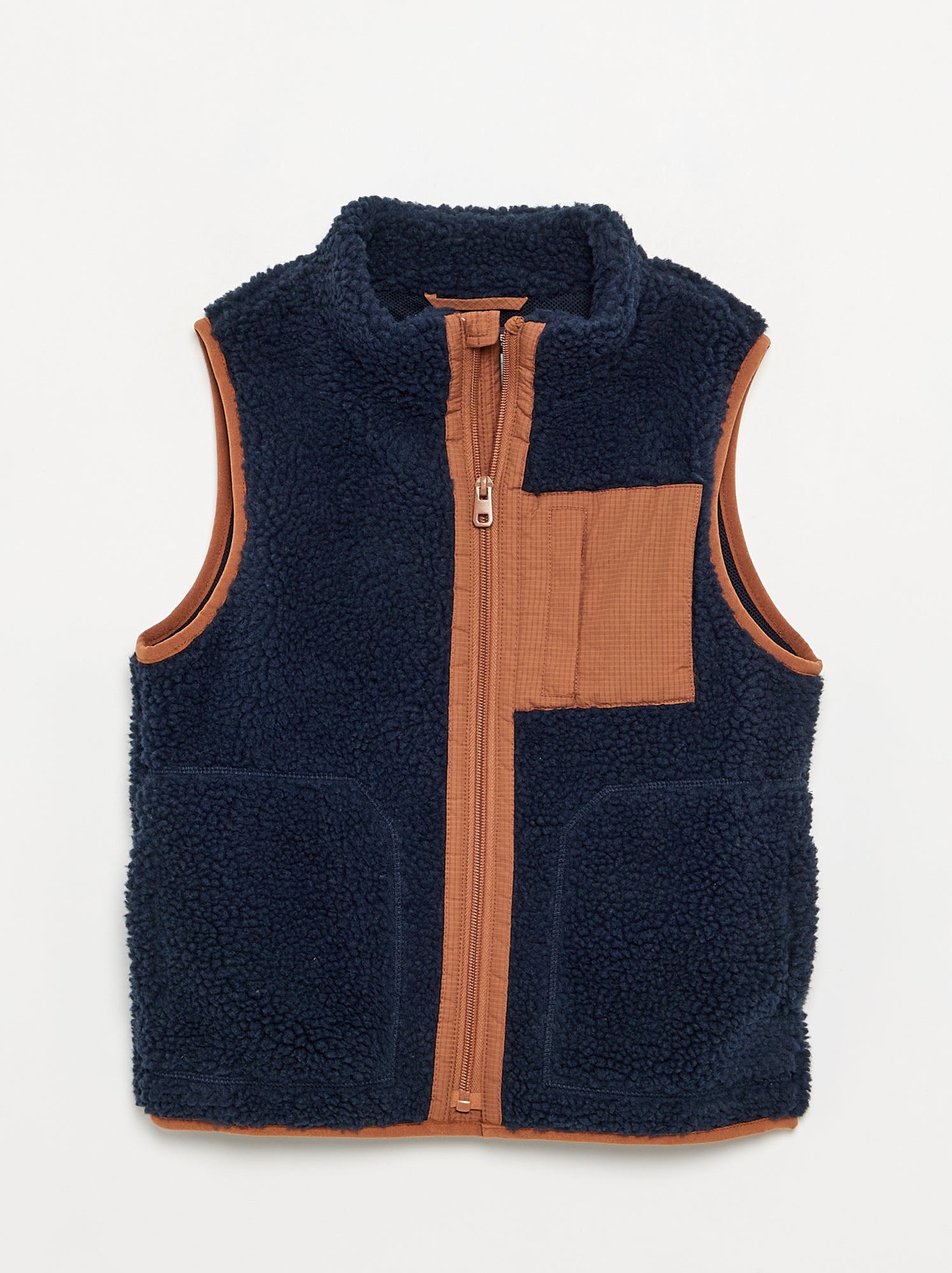 Gilet sans manches effet moutonné - Bleu