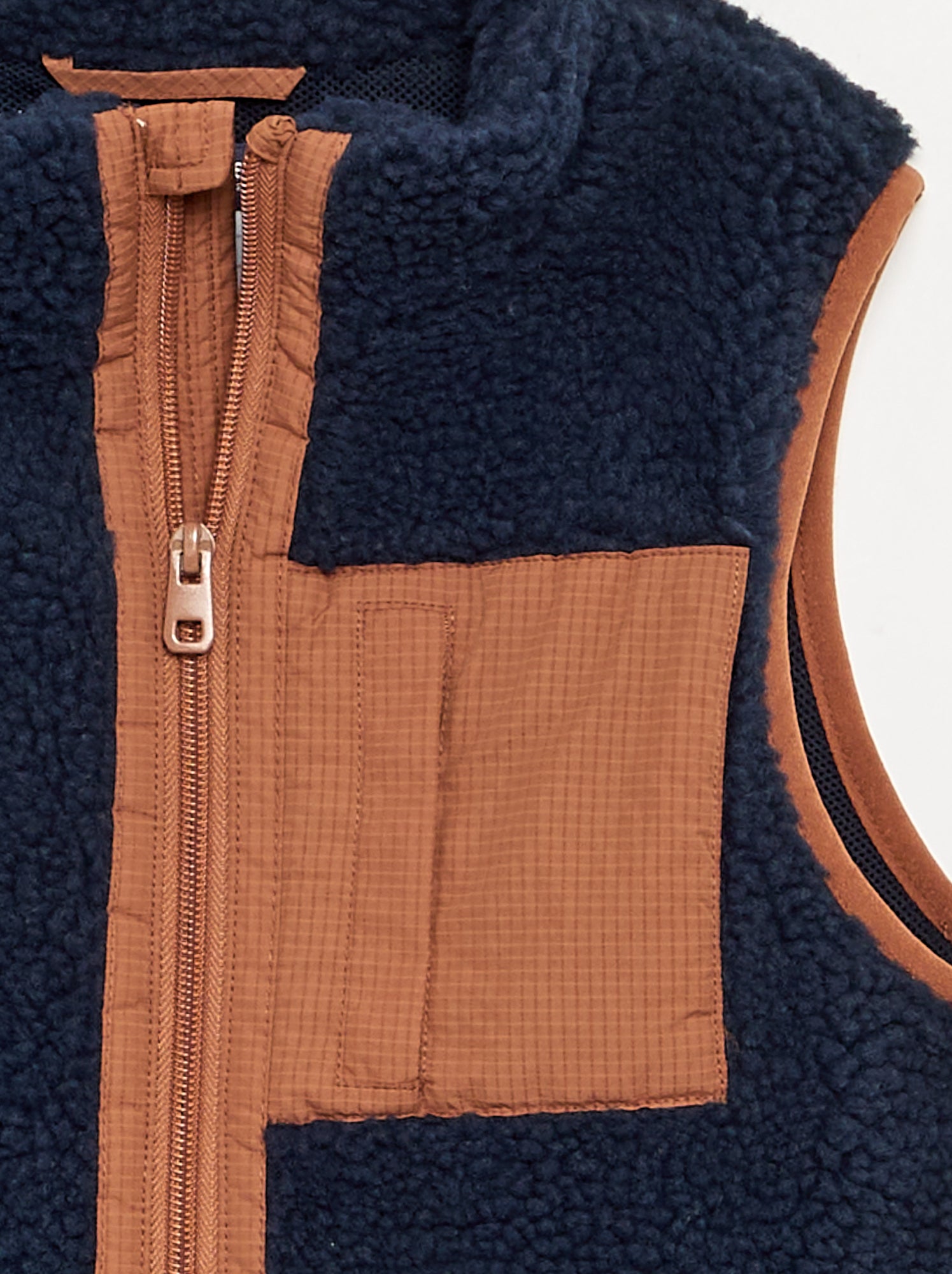 Gilet sans manches effet moutonné - Bleu