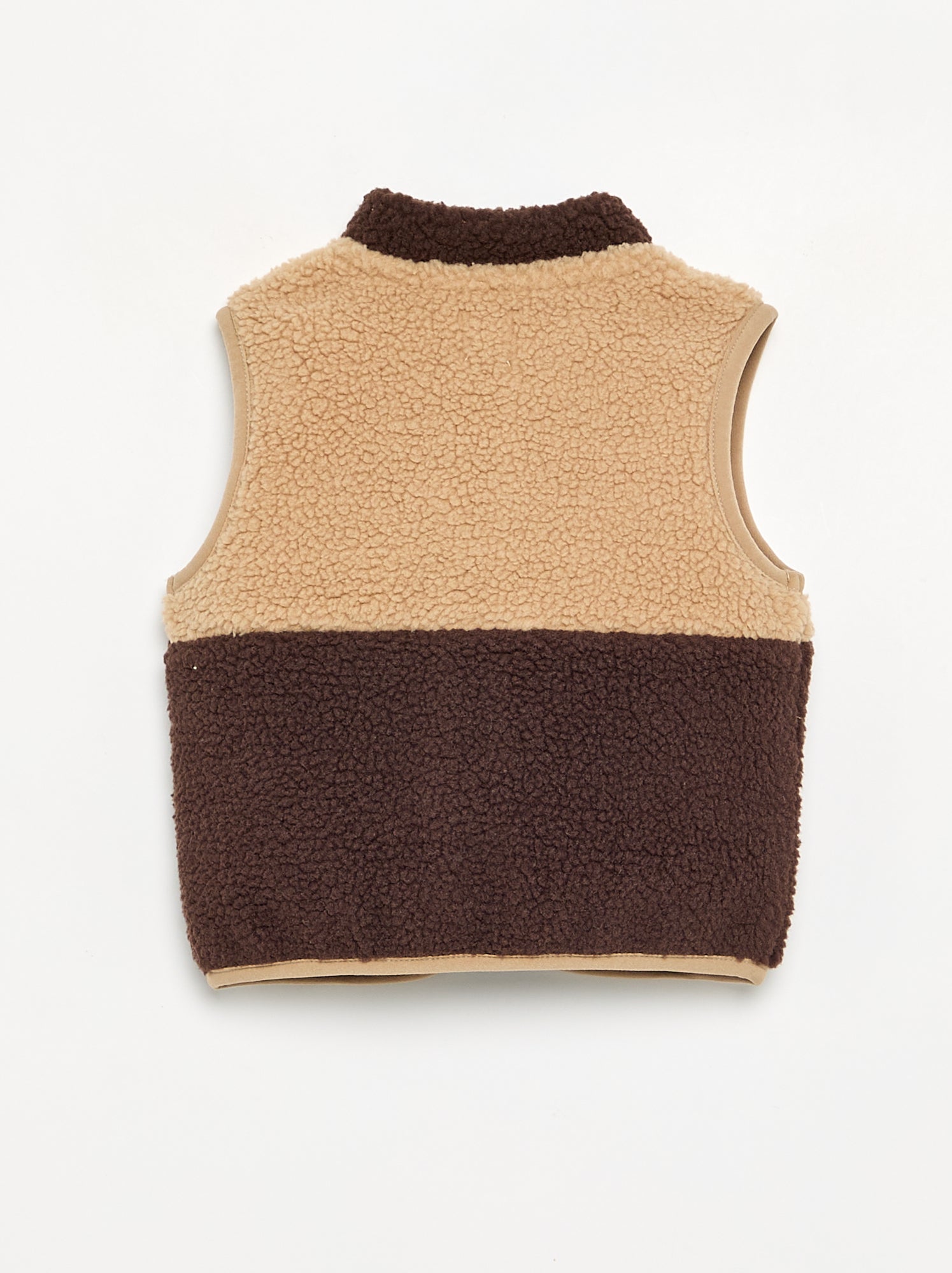 Gilet sans manches effet moutonné - Marron
