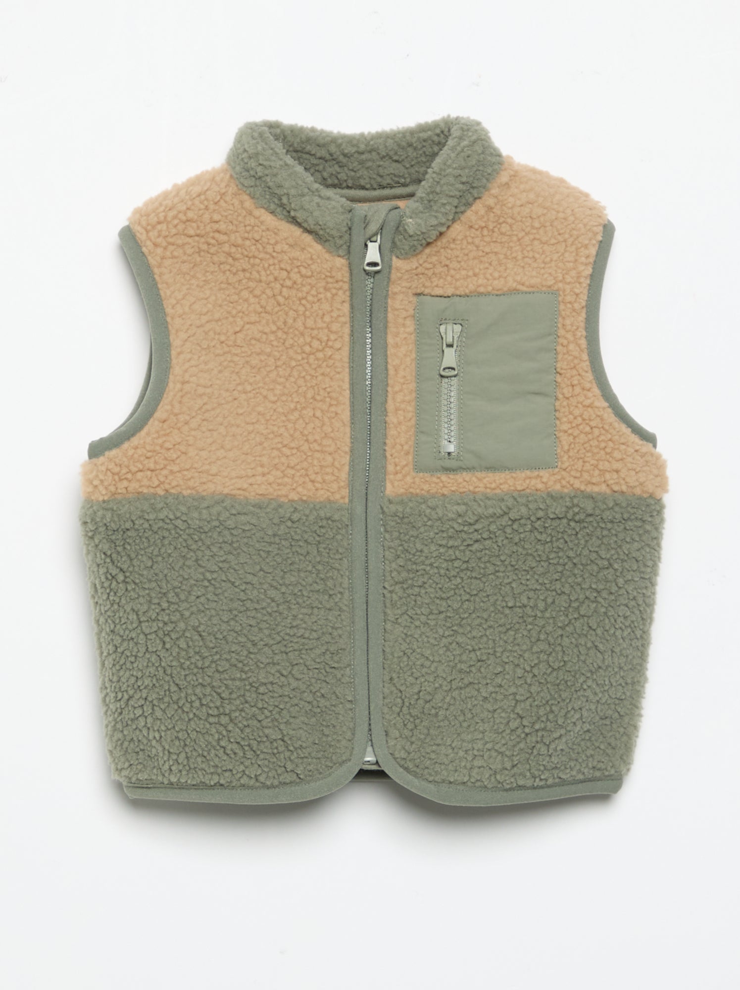 Gilet sans manches effet moutonné - Vert