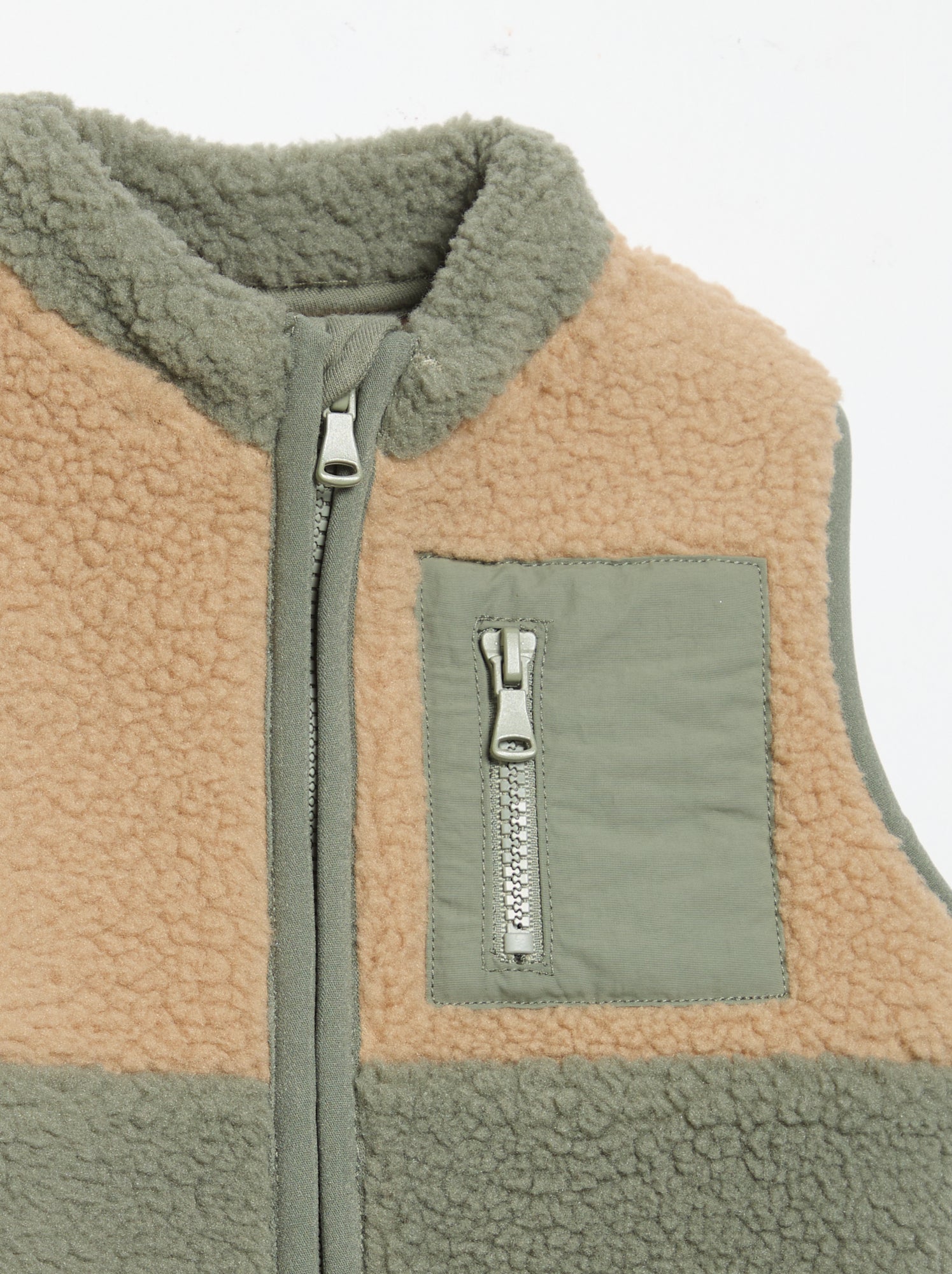 Gilet sans manches effet moutonné - Vert