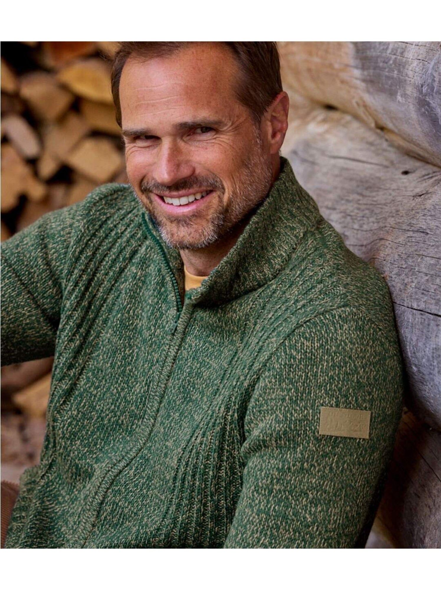 Gilet tricot zippé forest   - atlas for men - Vert