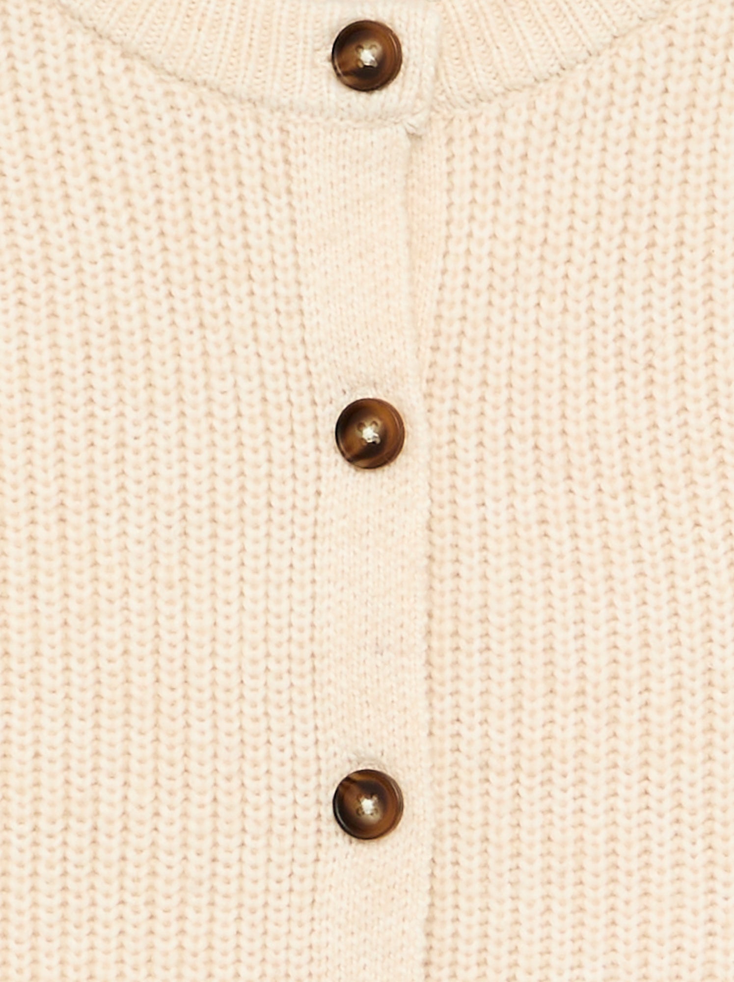 Gilet uni à manches longues - Ecru