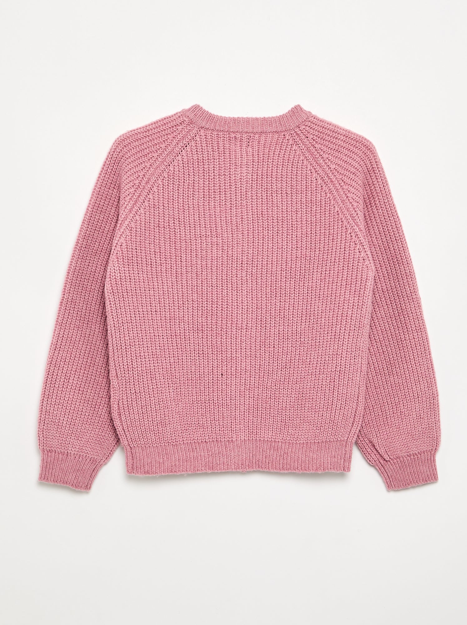 Gilet uni à manches longues - Rose