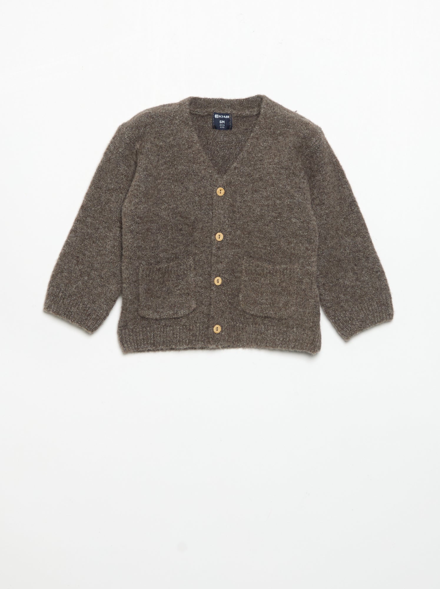 Gilet uni avec col en V - Taupe