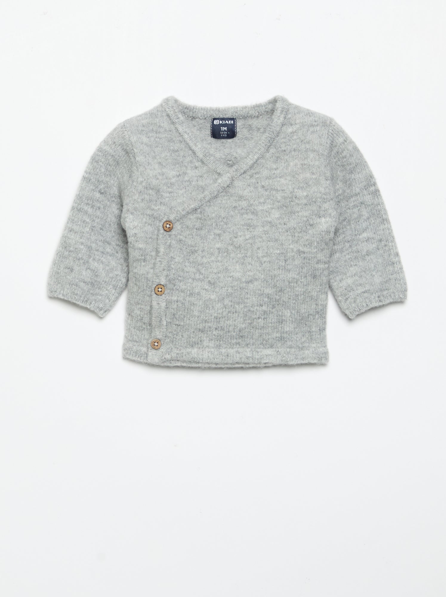 Gilet uni forme cache-cœur - Gris