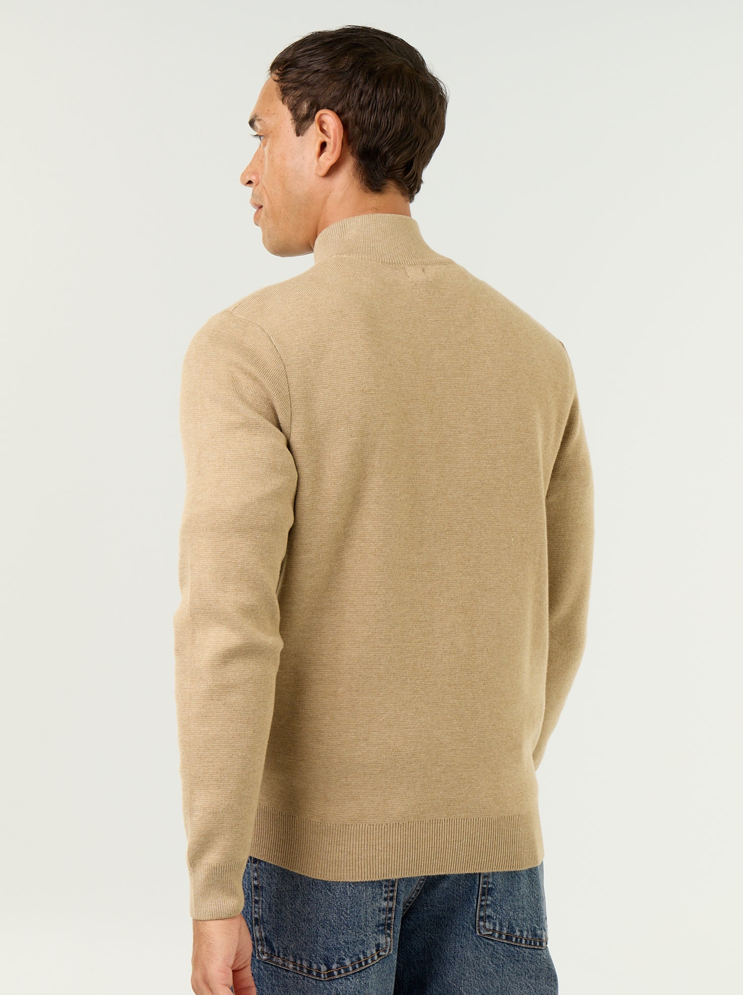 Gilet zippé à col montant - Beige