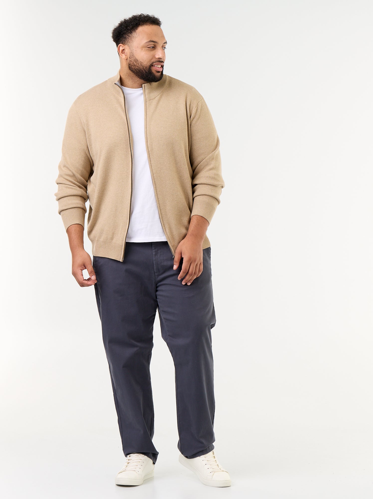 Gilet zippé à col montant - Beige