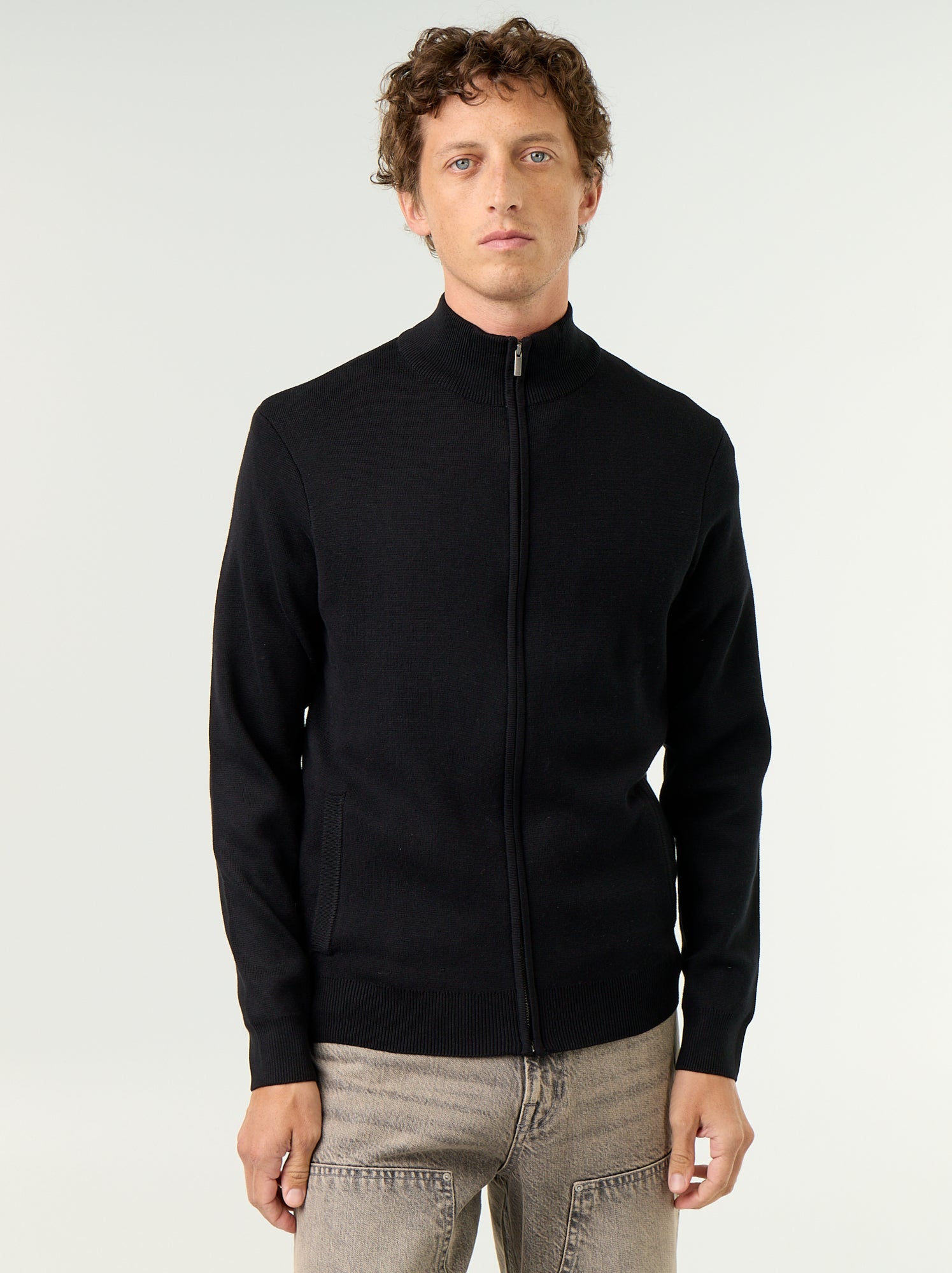 Gilet zippé à col montant - Noir