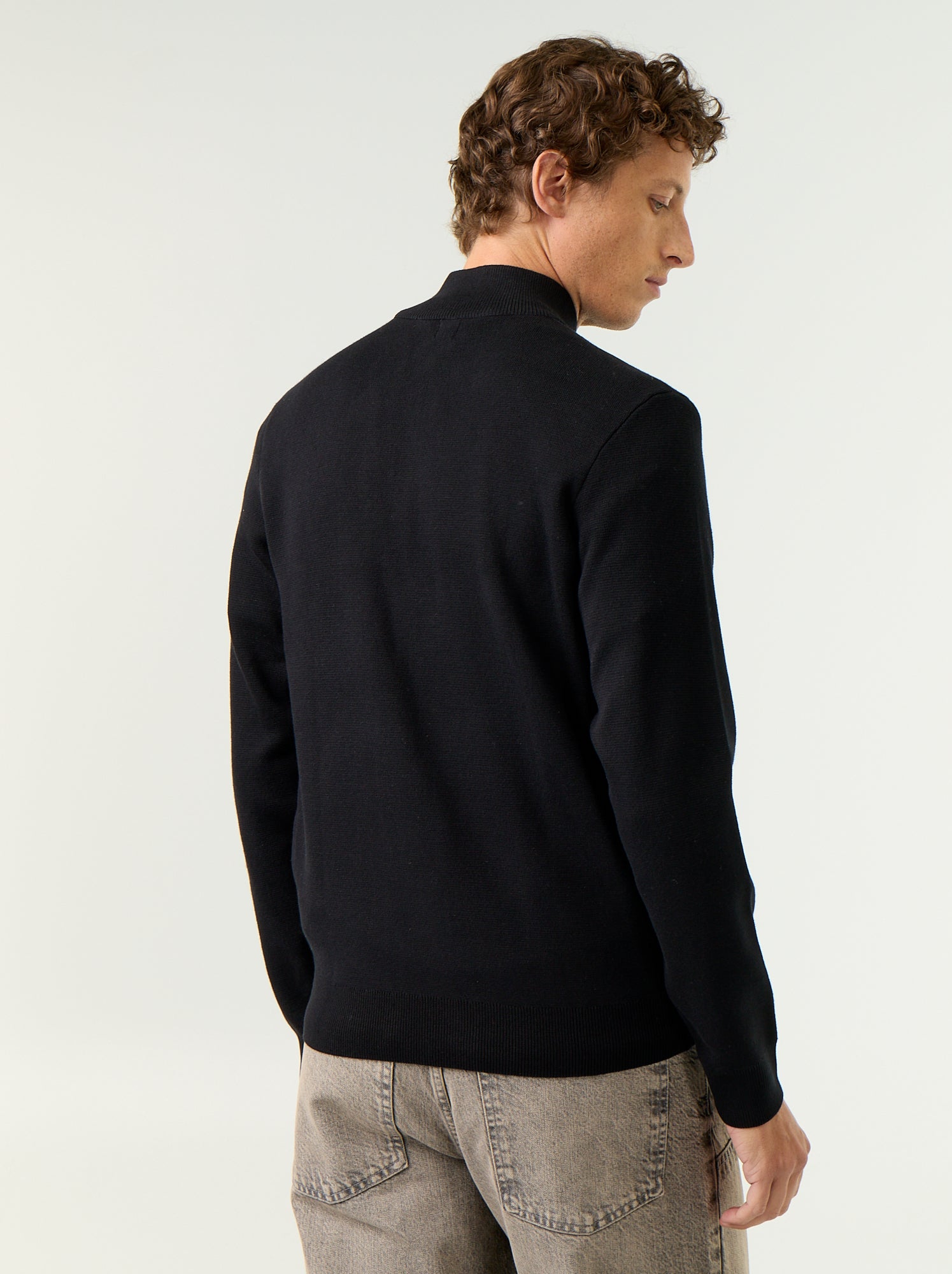 Gilet zippé à col montant - Noir