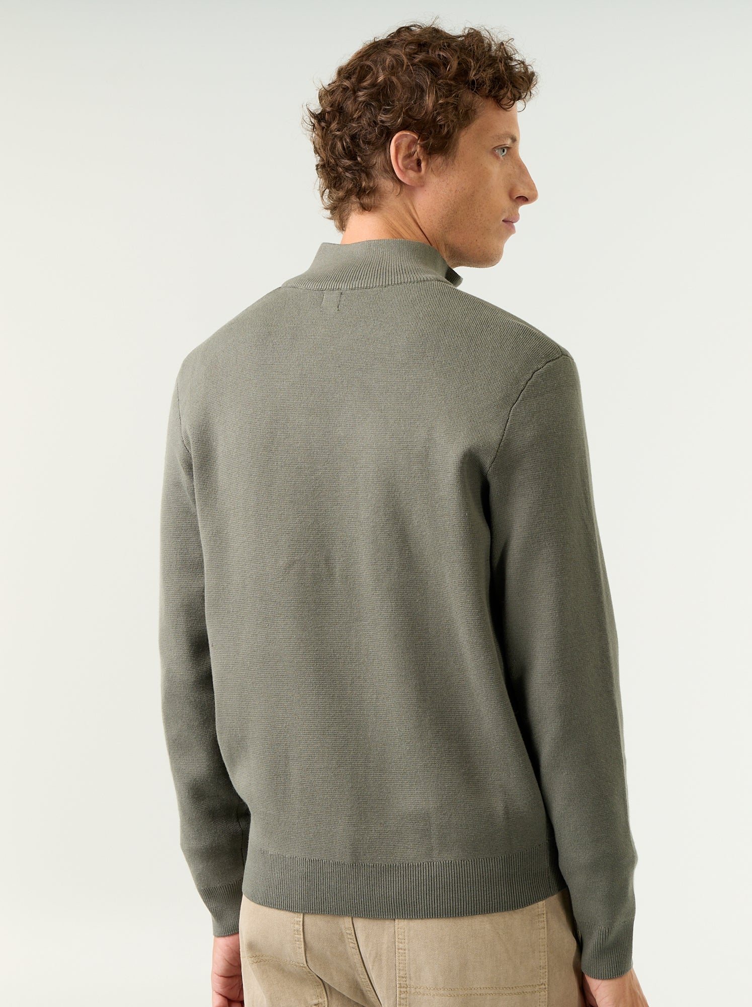 Gilet zippé à col montant - Vert