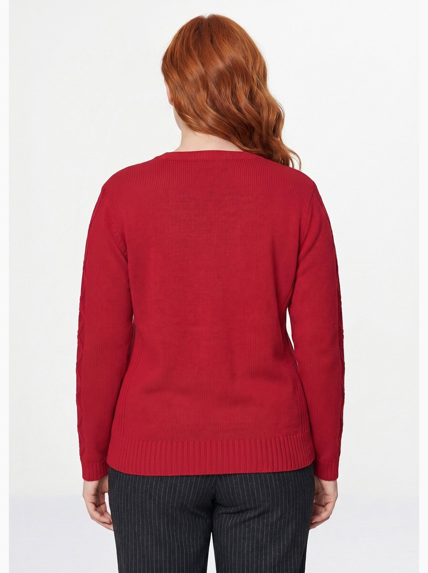 Gilet zippé uni mi-long maille épaisse - afibel - Rose